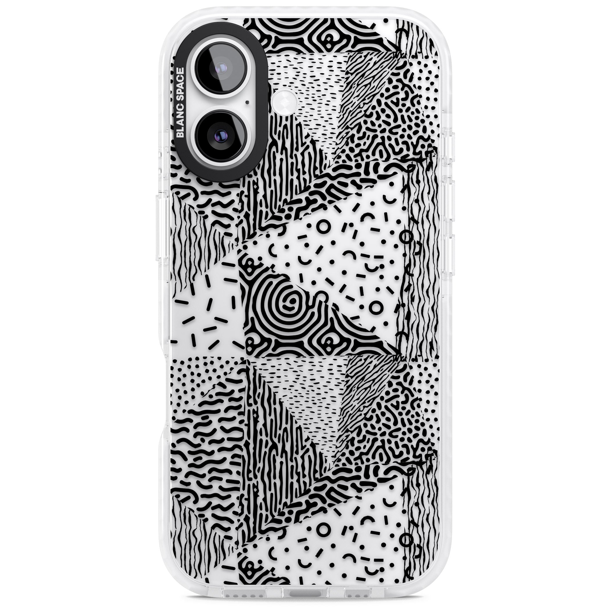 Monochrome Pattern iPhone 17 Impact Clear Phone Case