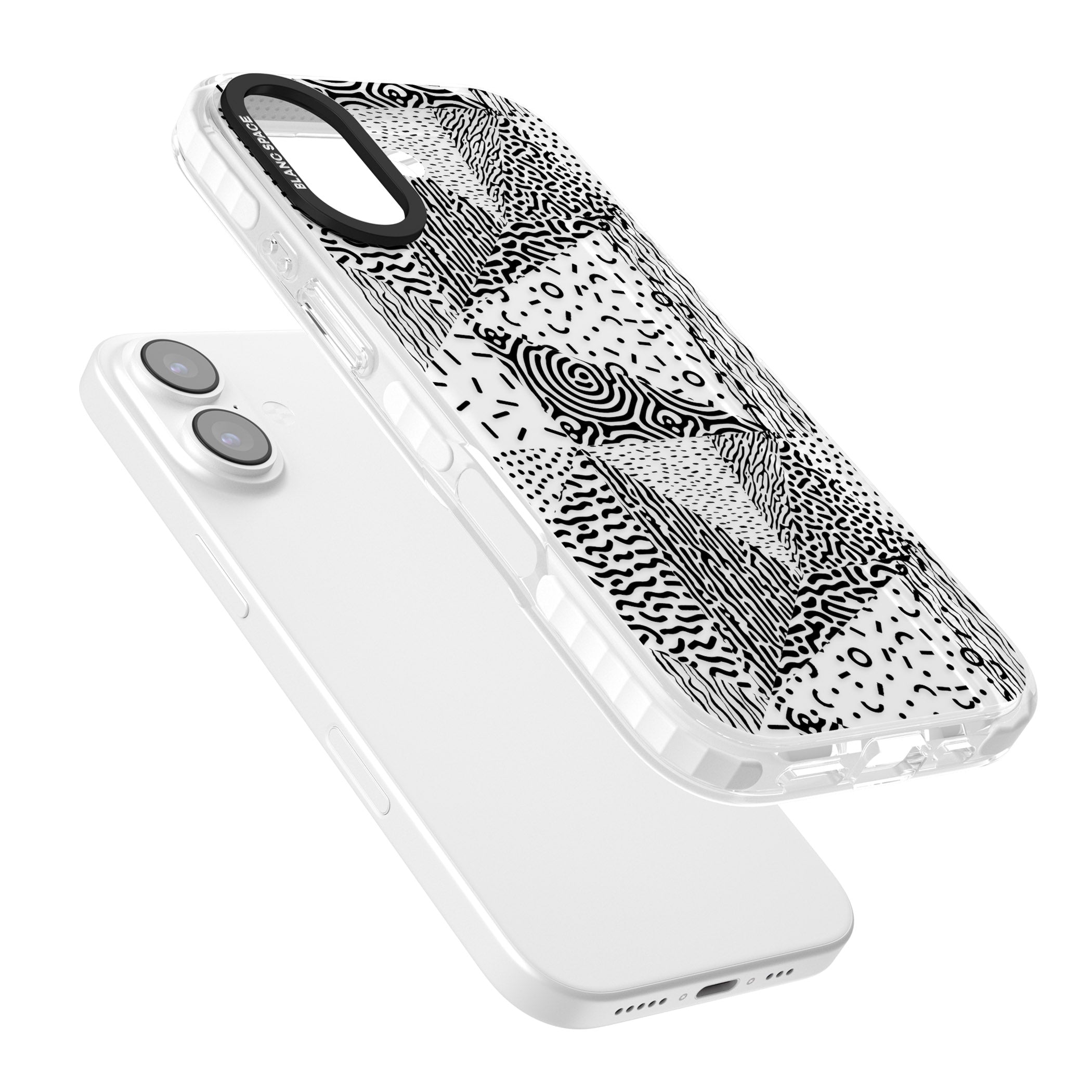 Monochrome Pattern iPhone 17 Impact Clear Phone Case Colours