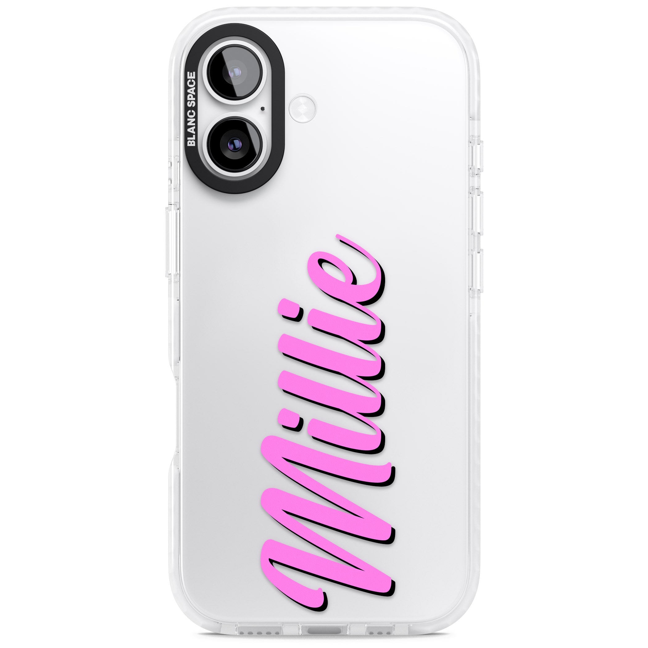 Personalised Cute Vertical Name iPhone 17 Impact Clear Phone Case