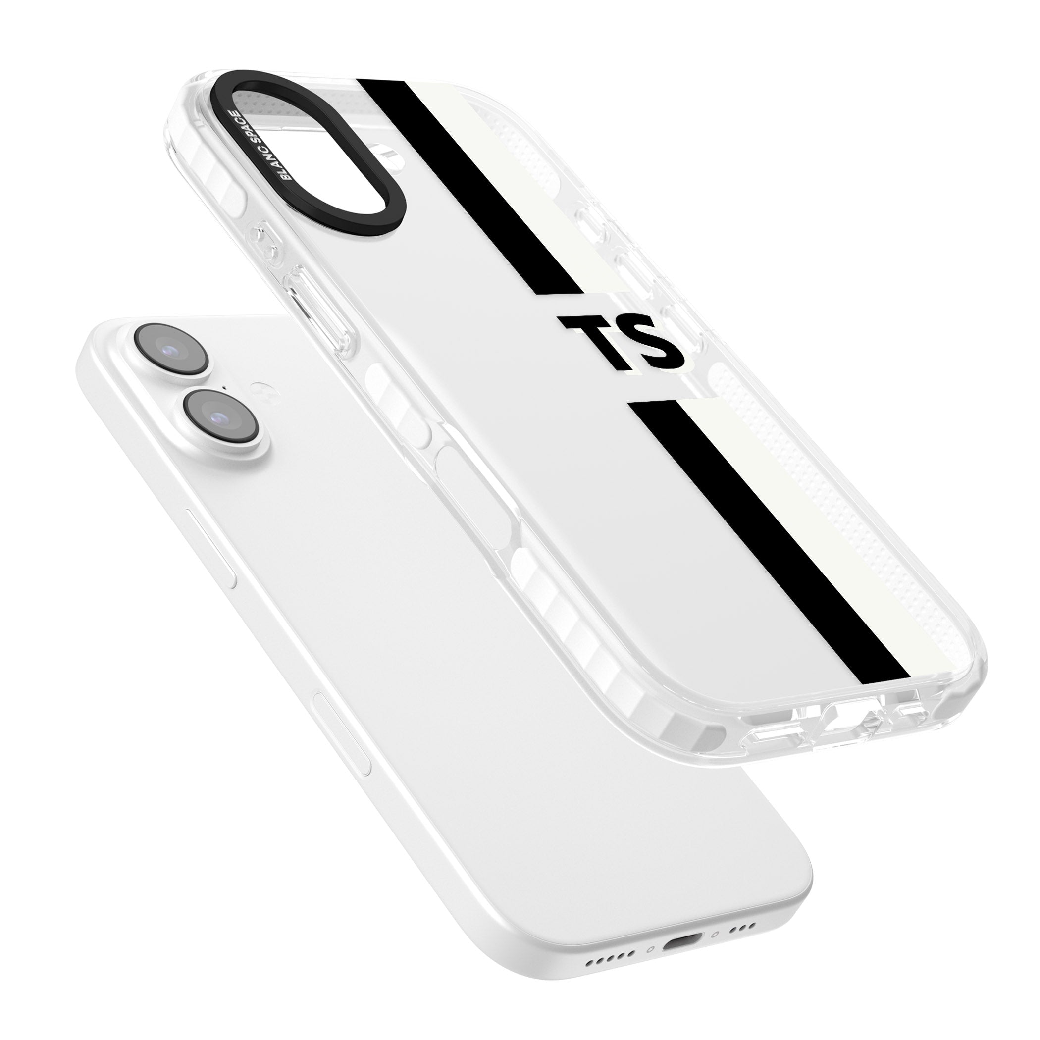 Personalised Black And White Stripe iPhone 17 Impact Clear Phone Case Colours