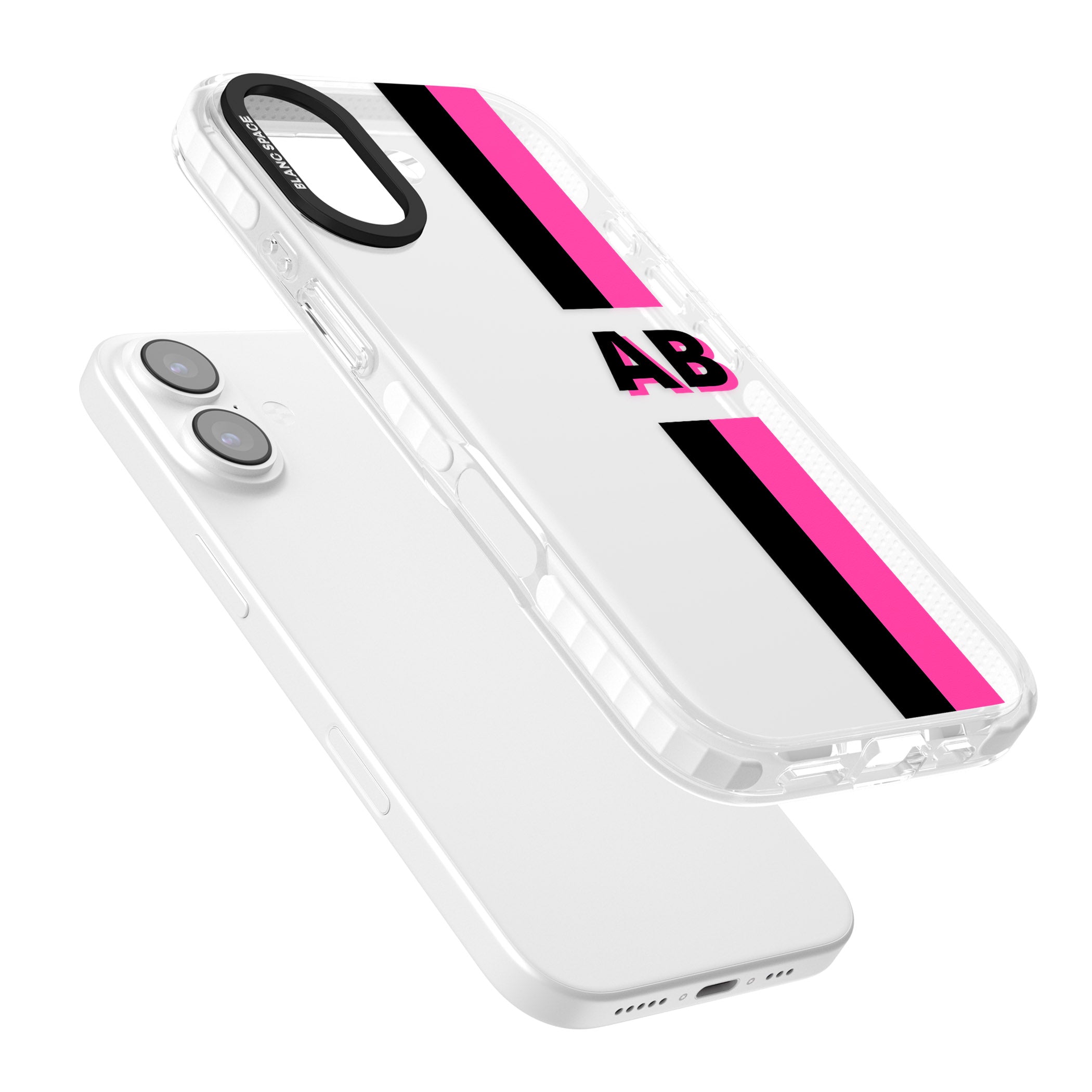 Personalised Bold Name Stripe iPhone 17 Impact Clear Phone Case Colours