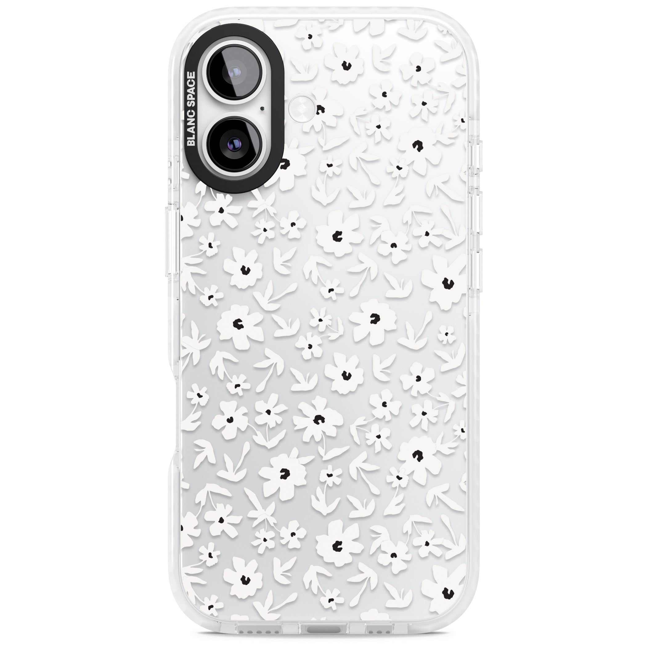 Monochrome Floral iPhone 17 Impact Clear Phone Case