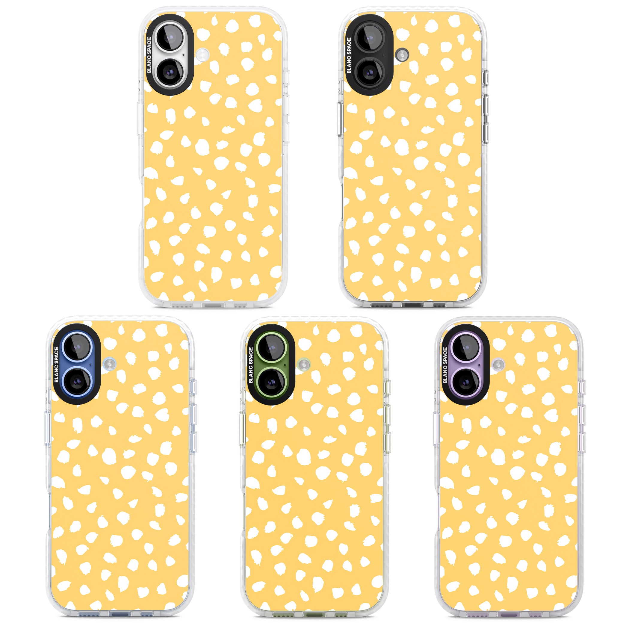Yellow Dalmatian Dots iPhone 17 Impact Clear Phone Case APT Impact Protection