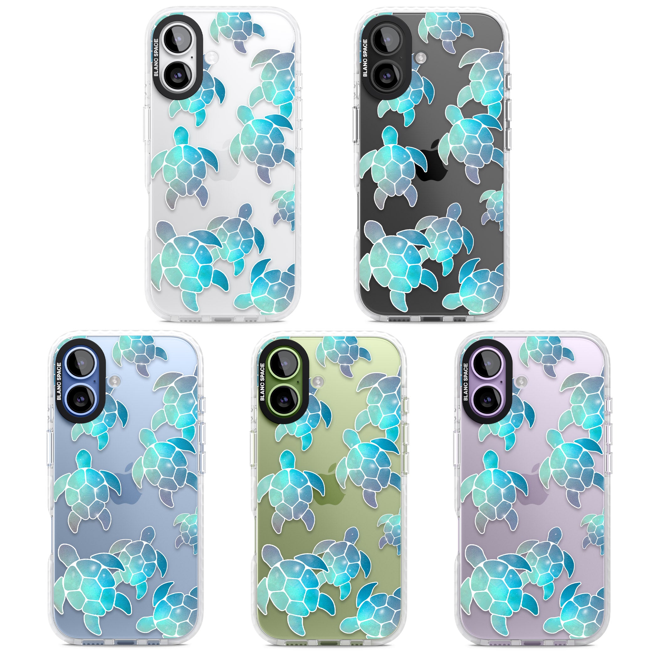 Aqua Space Turtles iPhone 17 Impact Clear Phone Case APT Impact Protection
