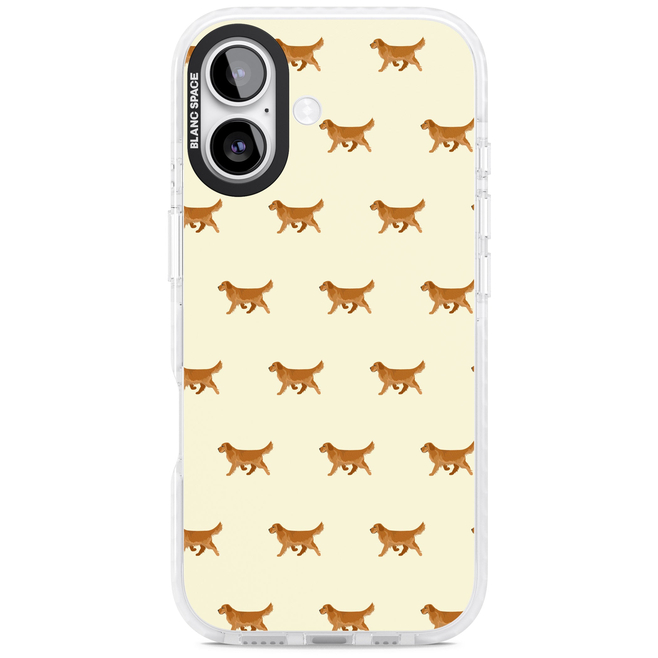Golden Retriever Dog Pattern iPhone 17 Impact Clear Phone Case