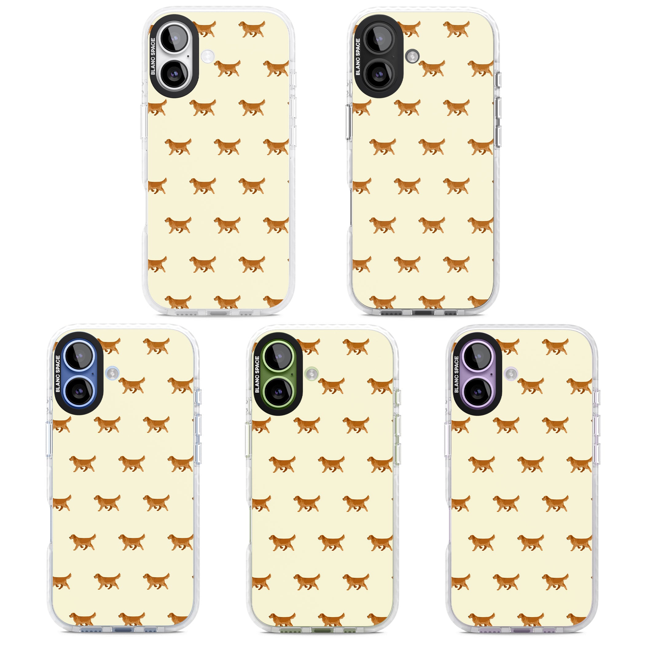 Golden Retriever Dog Pattern iPhone 17 Impact Clear Phone Case APT Impact Protection