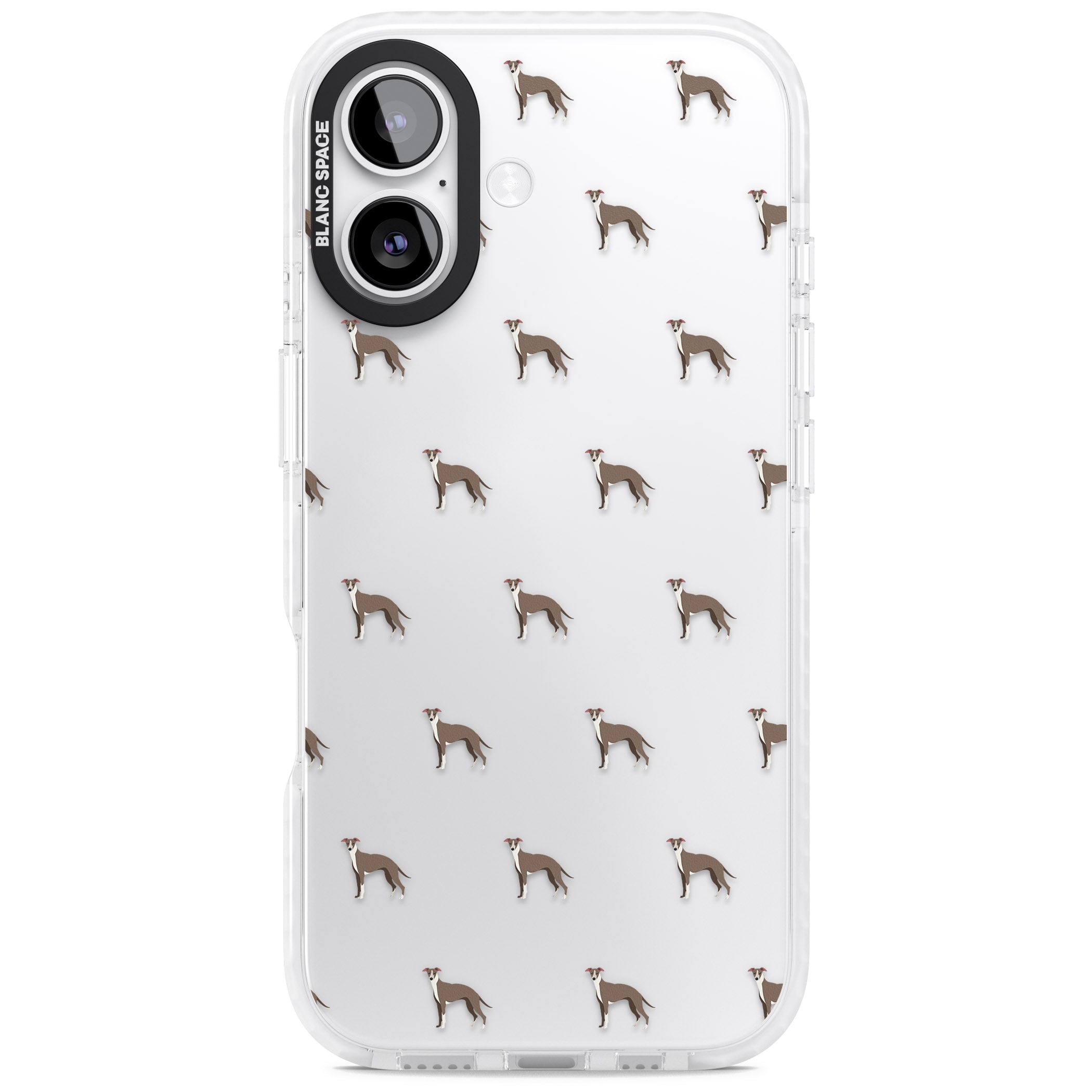 Whippet Dog Pattern Clear iPhone 17 Impact Clear Phone Case