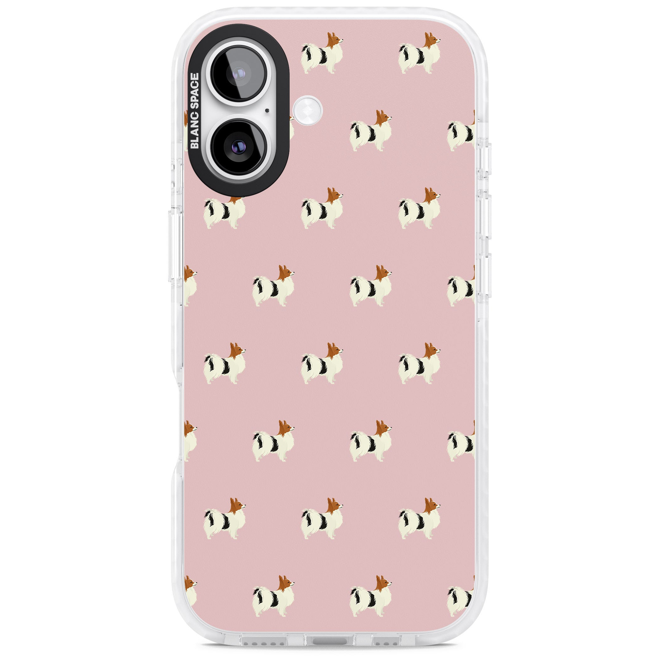 Papillon Dog Pattern iPhone 17 Impact Clear Phone Case