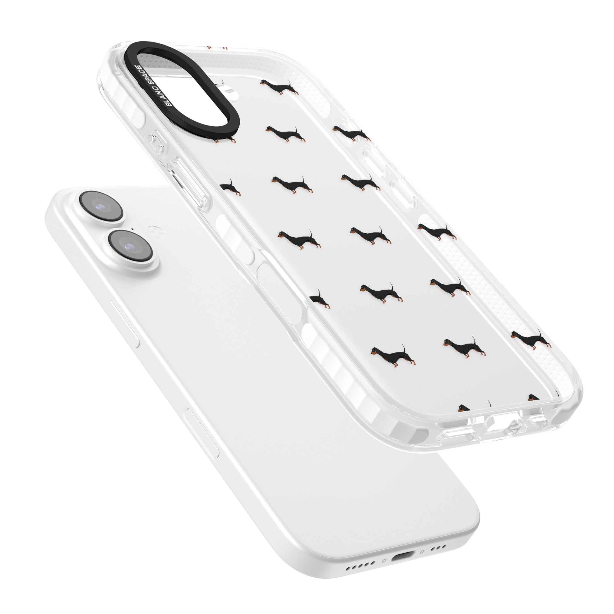 Dachshund Pattern Clear iPhone 17 Impact Clear Phone Case Colours