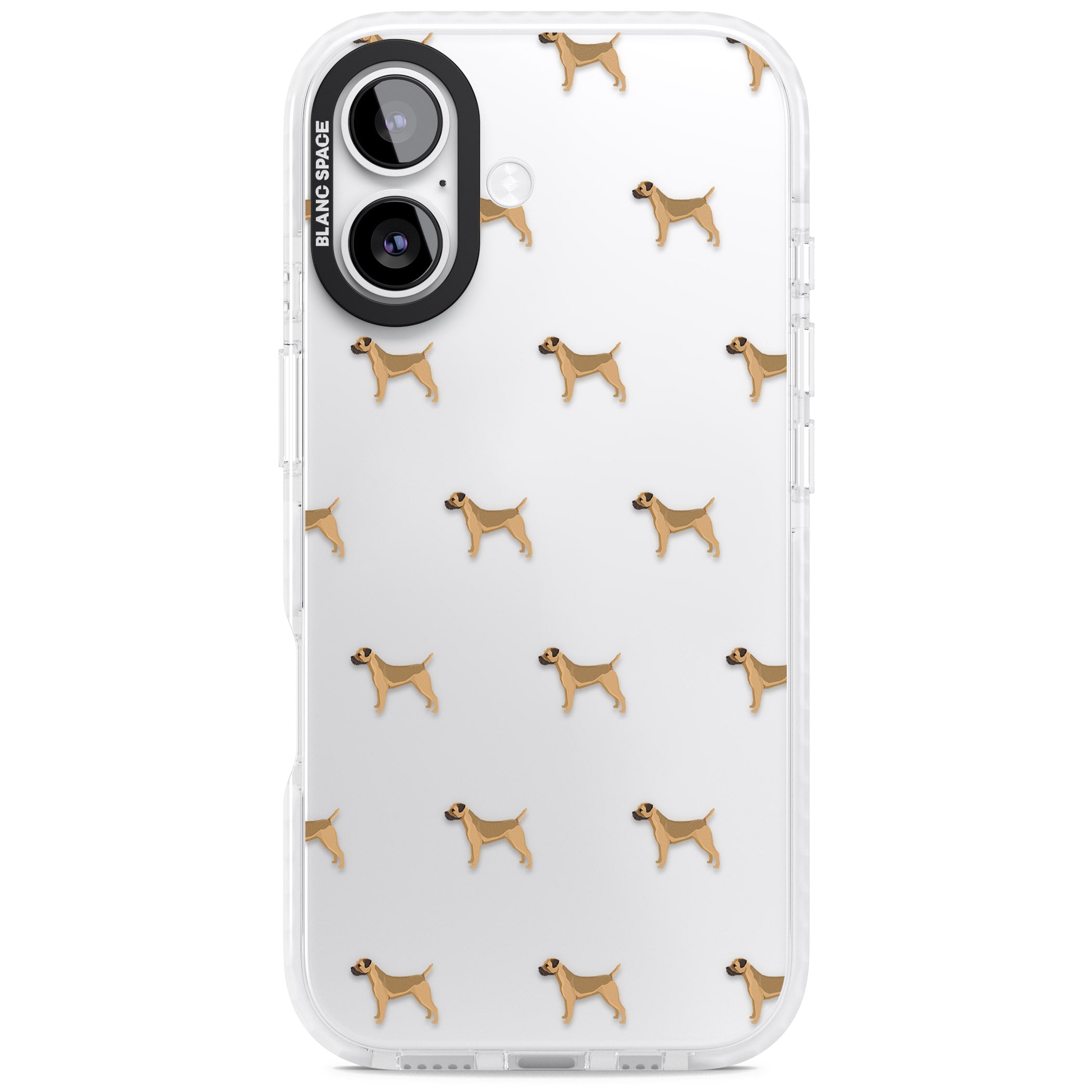 Border Terrier Dog Pattern iPhone 17 Impact Clear Phone Case