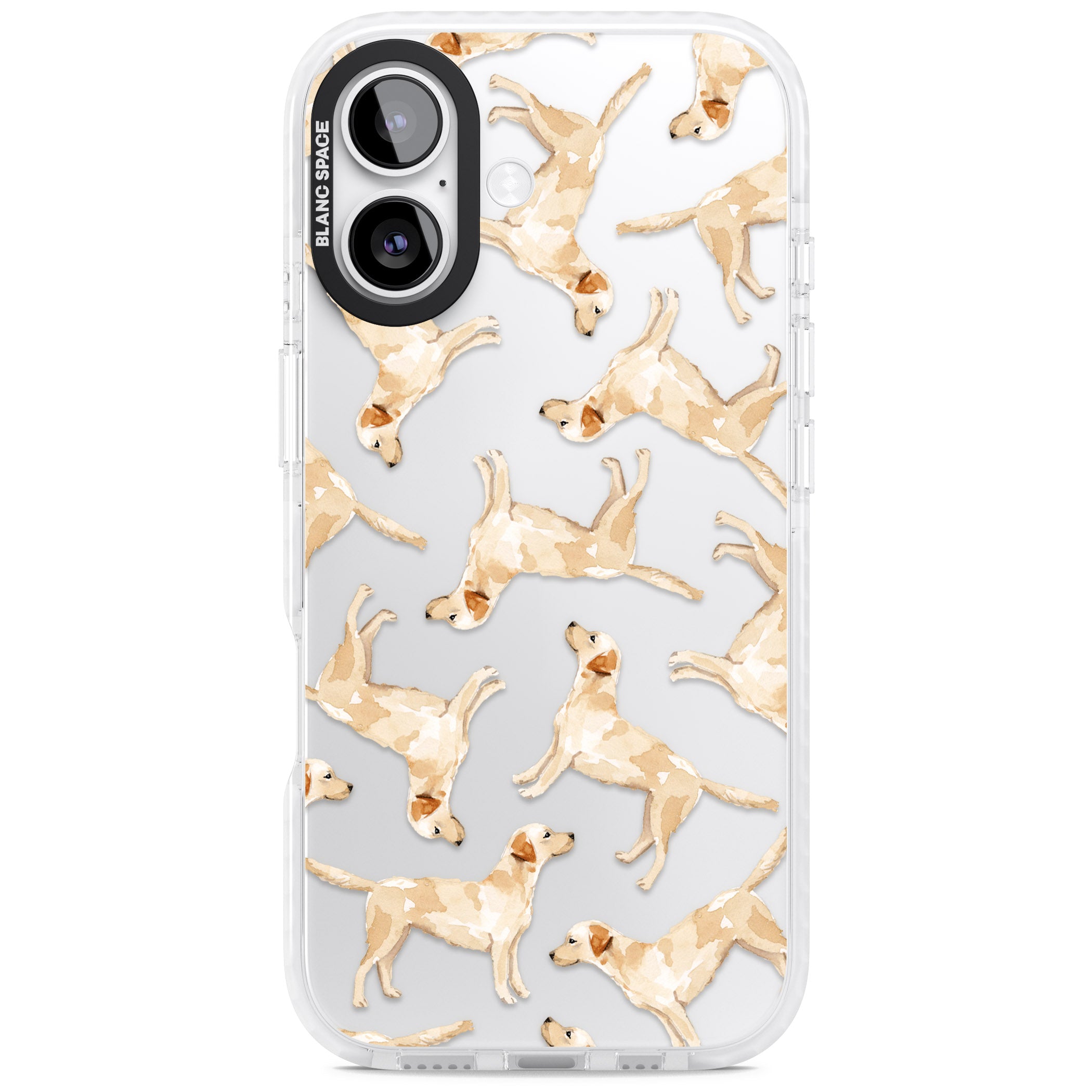 Yellow Labrador Watercolour Dog Pattern iPhone 17 Impact Clear Phone Case