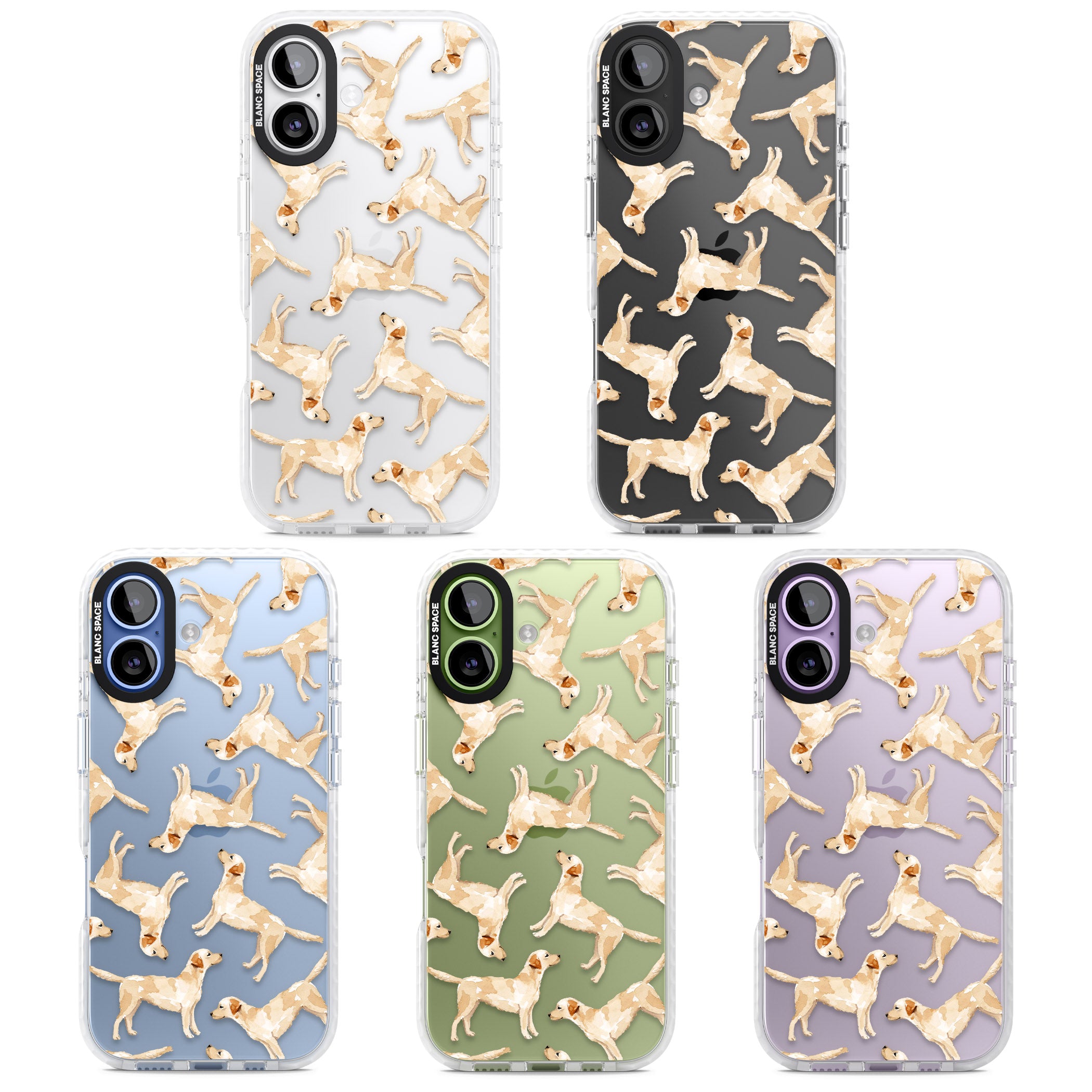 Yellow Labrador Watercolour Dog Pattern iPhone 17 Impact Clear Phone Case APT Impact Protection