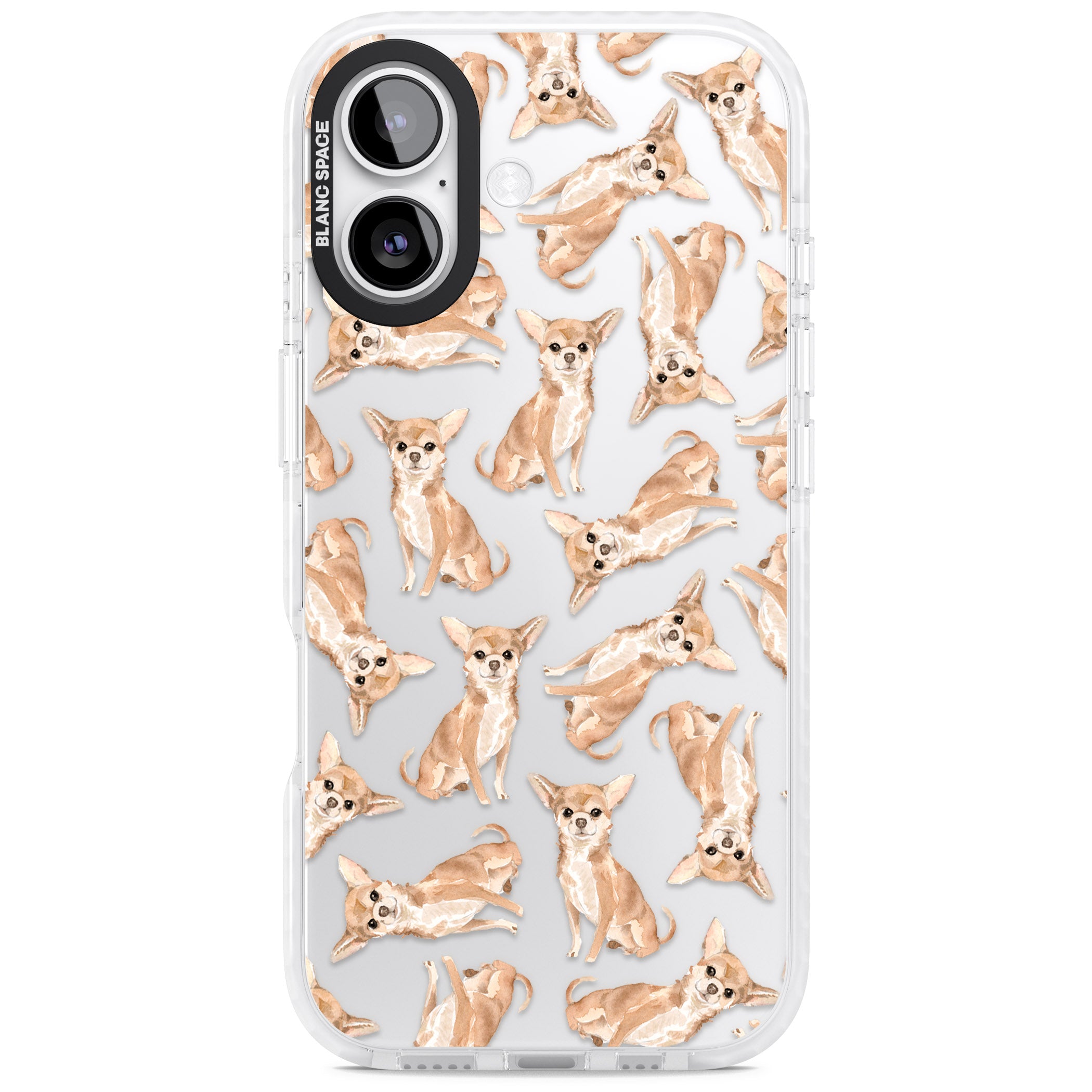 Chihuahua Watercolour Dog Pattern iPhone 17 Impact Clear Phone Case