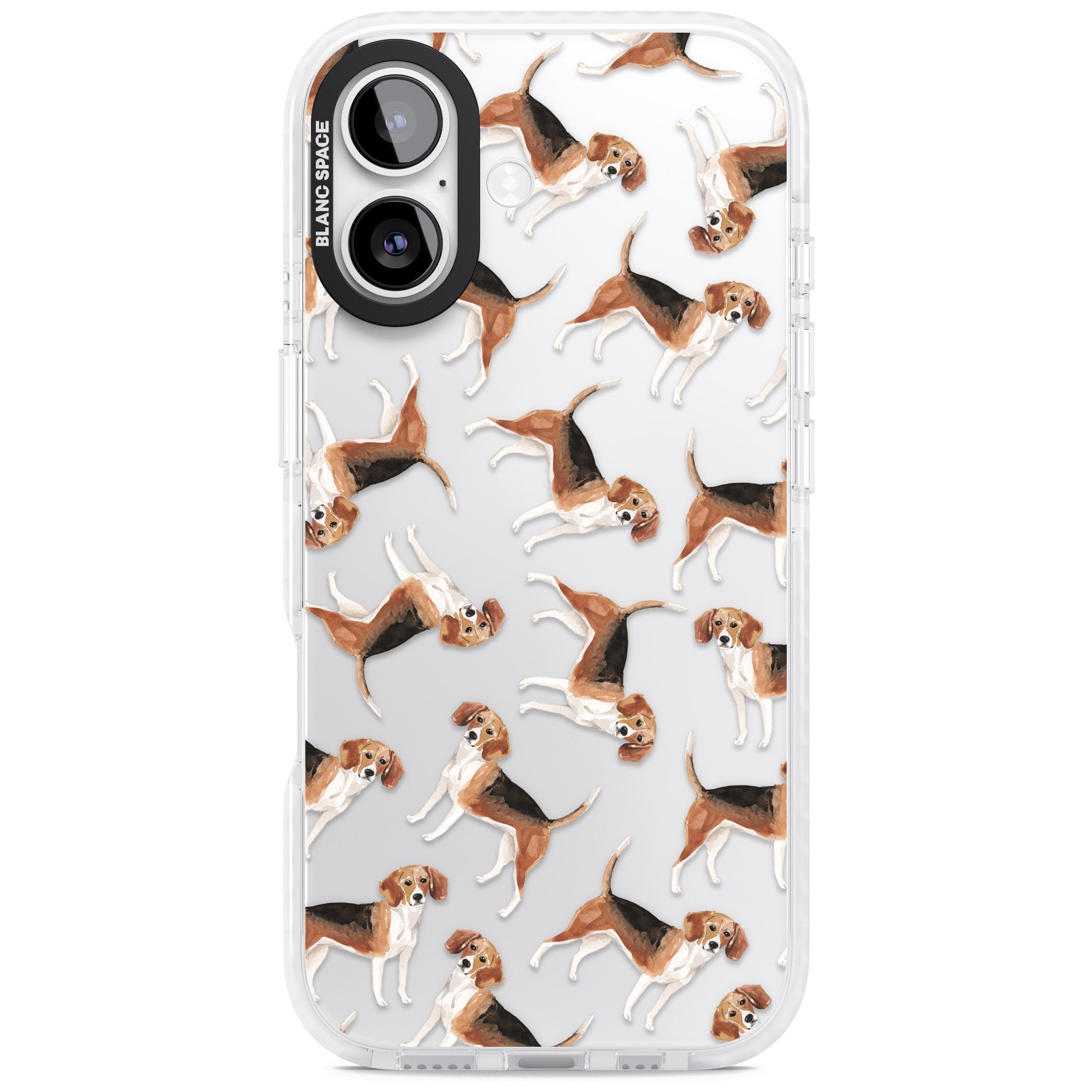 Beagle Watercolor Pattern iPhone 17 Impact Clear Phone Case