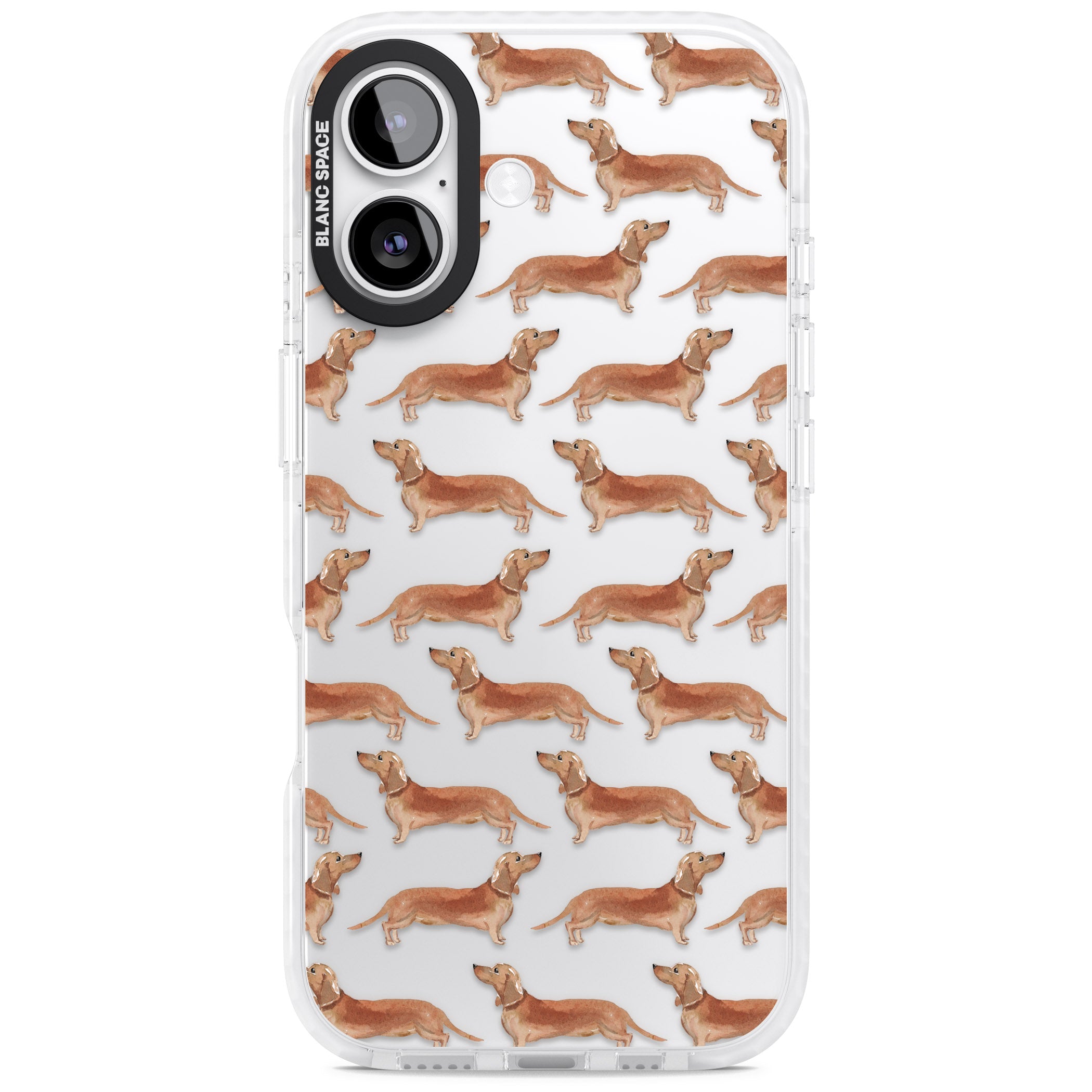 Dachshund Watercolor Dog Pattern iPhone 17 Impact Clear Phone Case