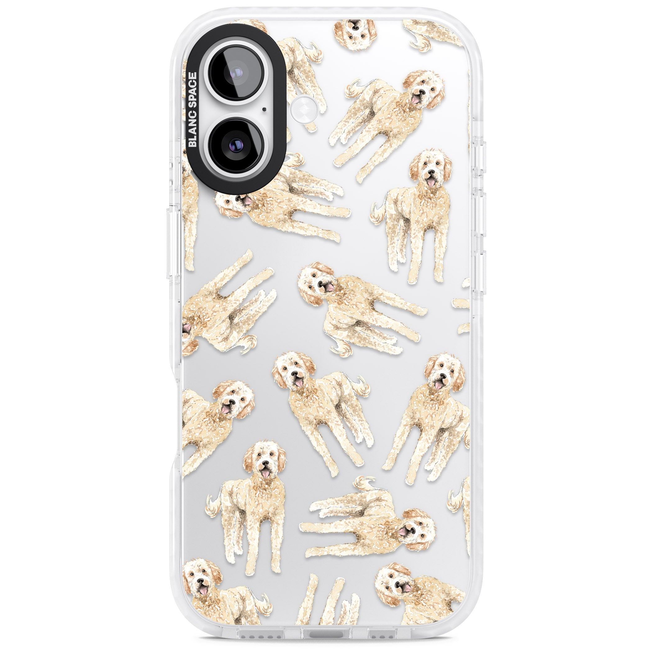 Goldendoodle Watercolour Dog Pattern iPhone 17 Impact Clear Phone Case