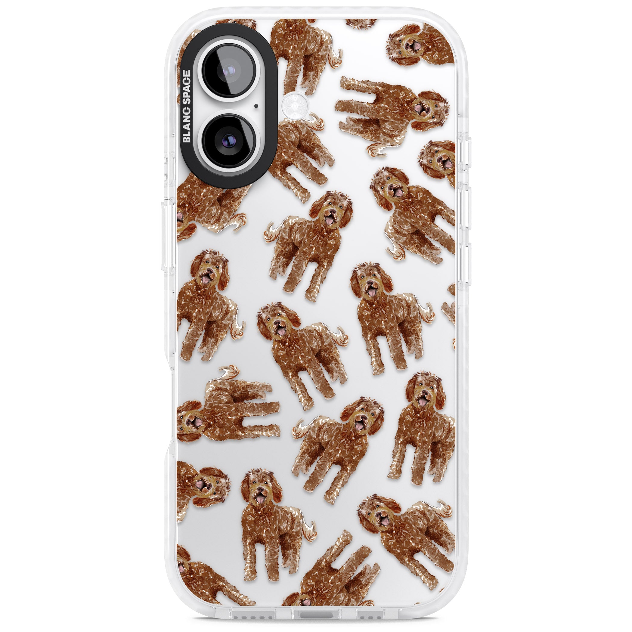 Labradoodle Brown Pattern iPhone 17 Impact Clear Phone Case