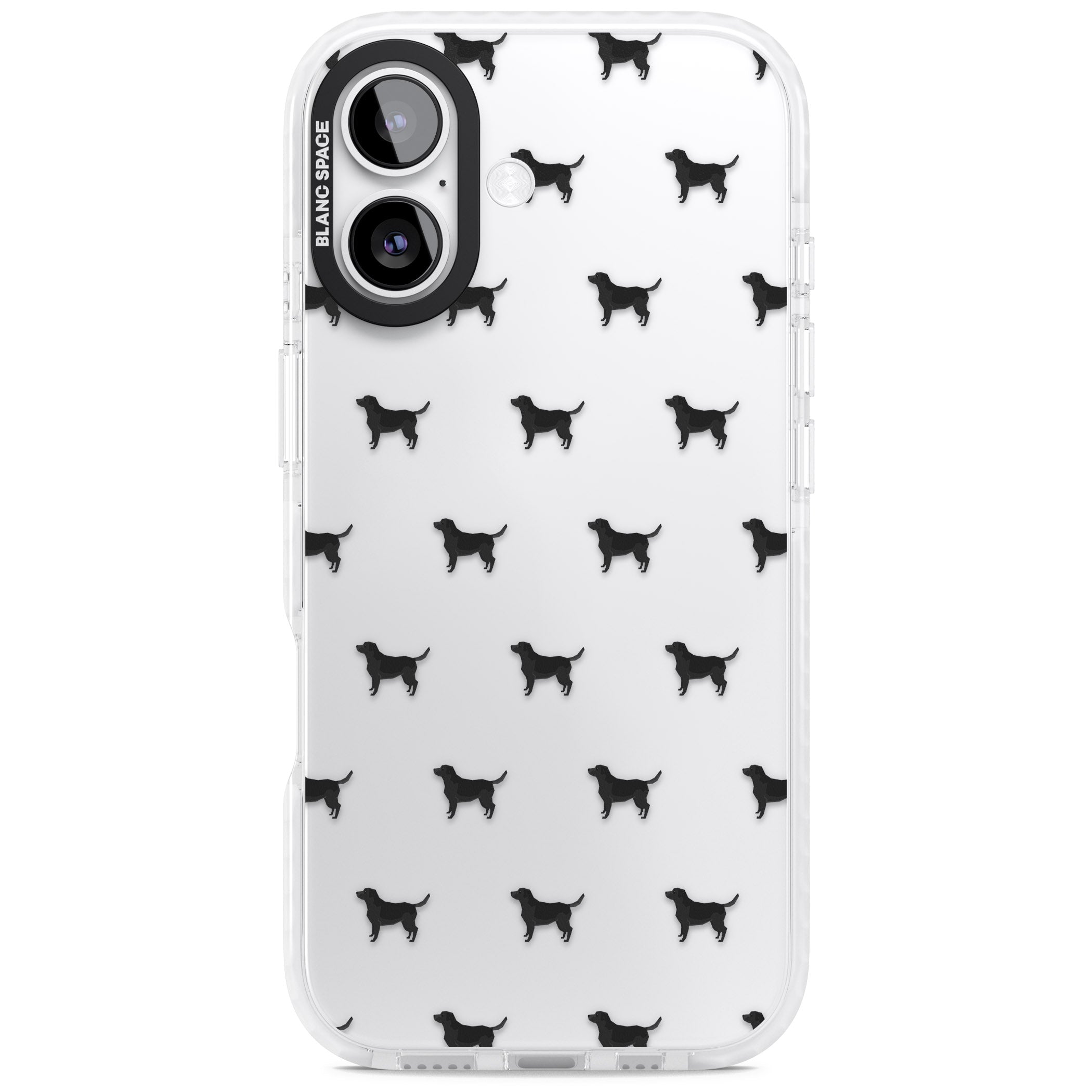 Black Labrador Pattern iPhone 17 Impact Clear Phone Case