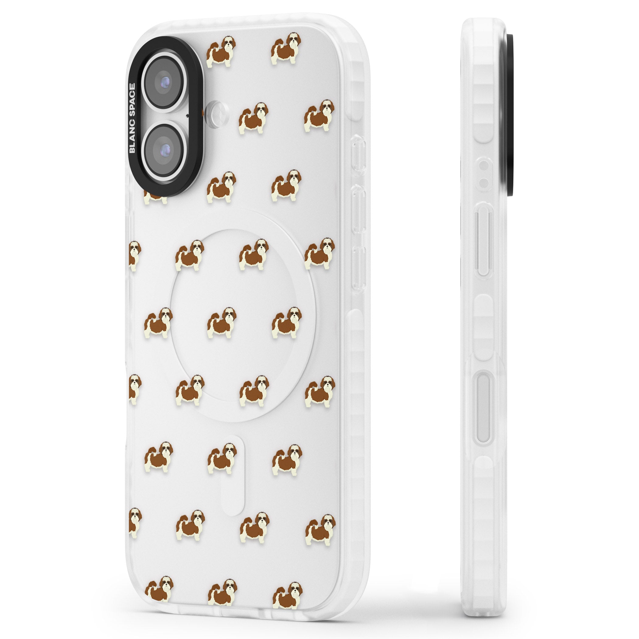 Shih Tzu Pattern Clear iPhone 17 Impact Clear Phone Case Side Profile