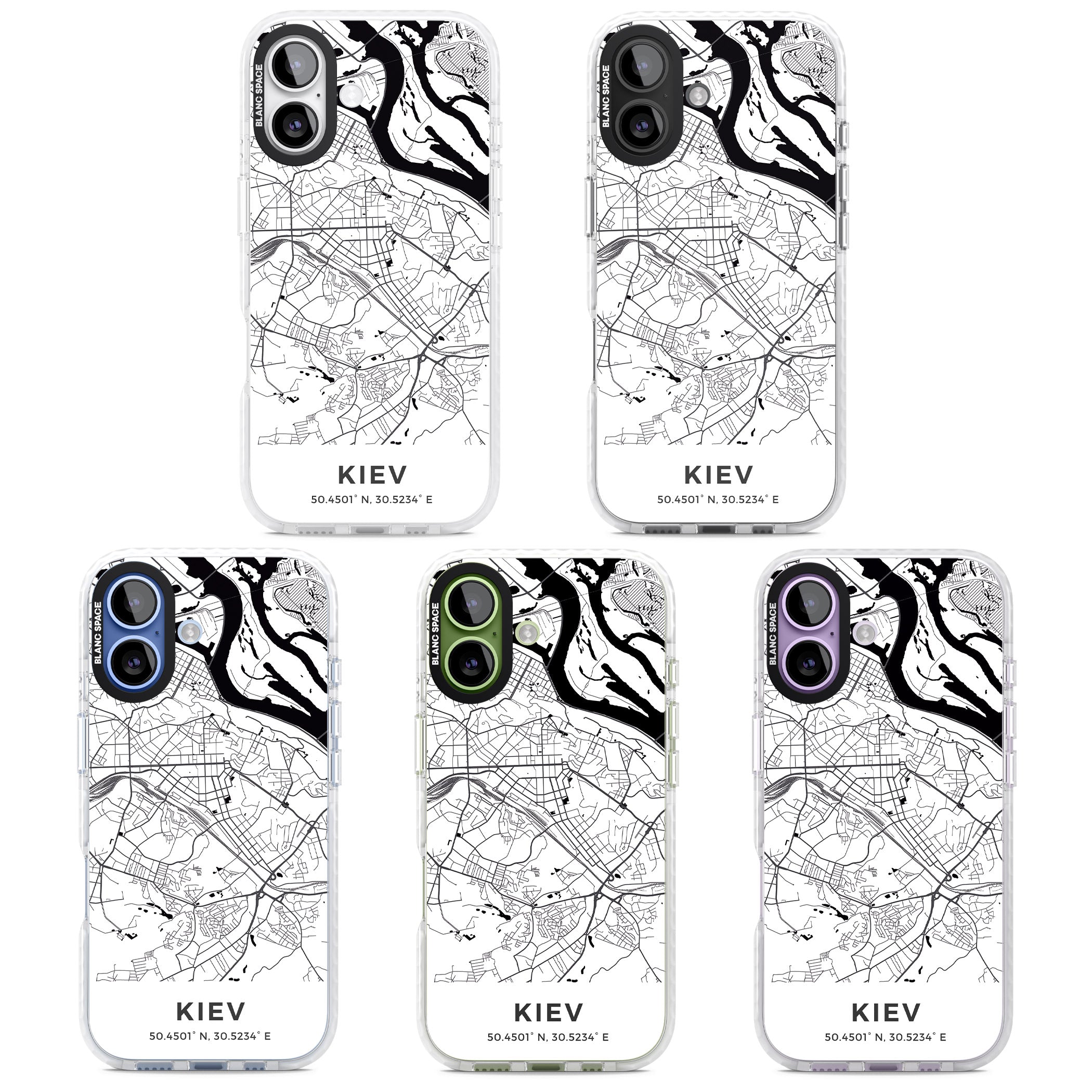 Kiev Map iPhone 17 Impact Clear Phone Case APT Impact Protection