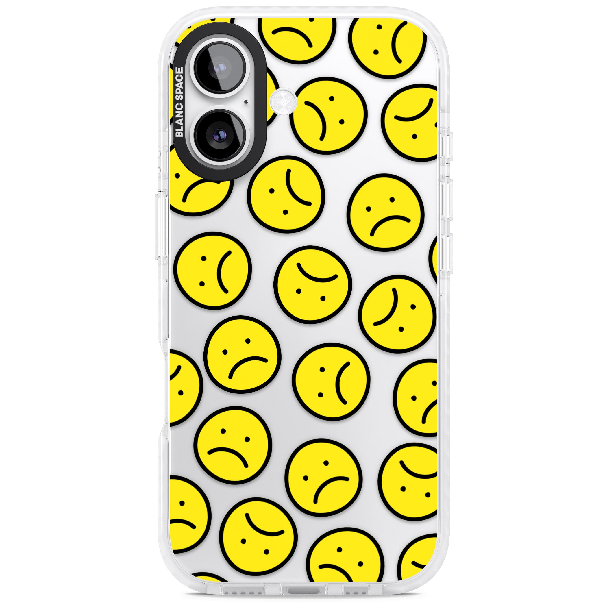 Sad Face Clear Pattern iPhone 17 Impact Clear Phone Case