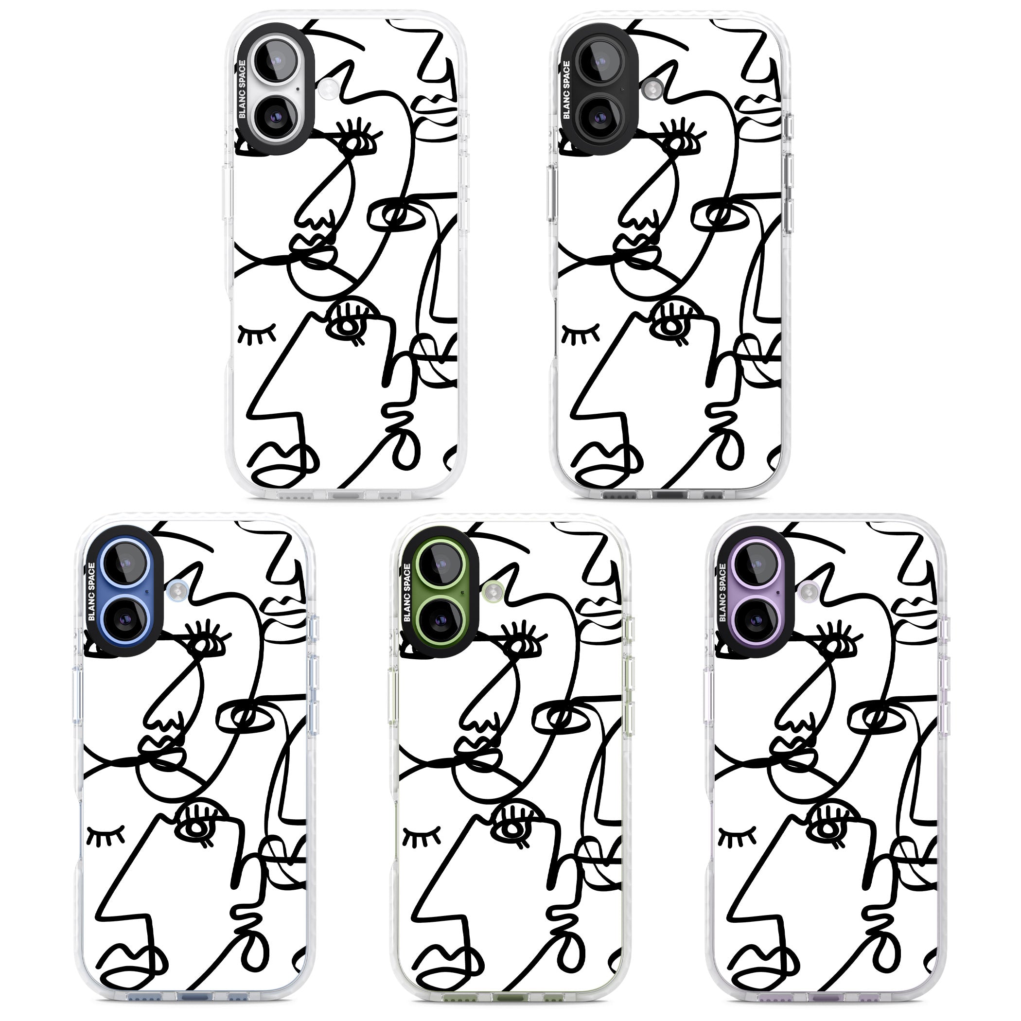 Abstract Line Art Black White iPhone 17 Impact Clear Phone Case APT Impact Protection