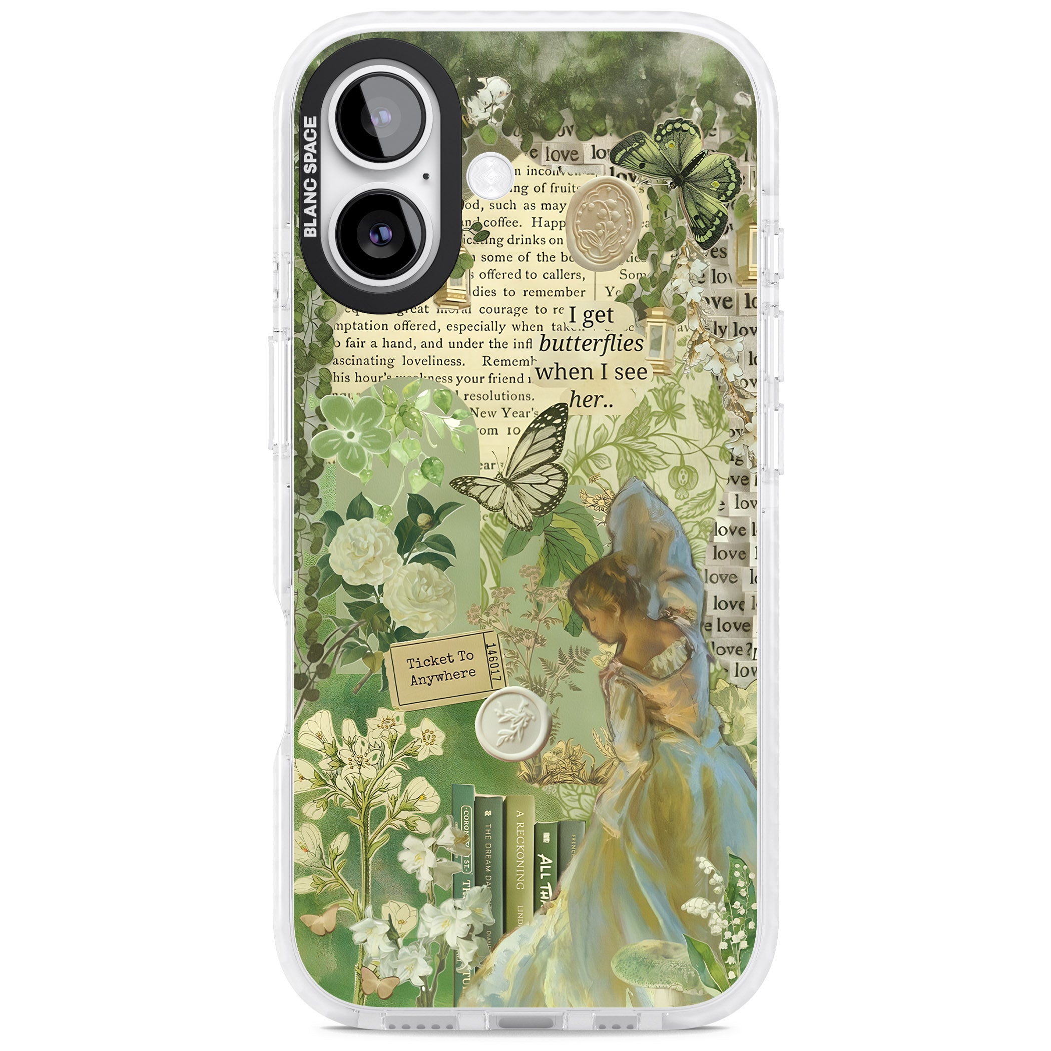 Vintage Green Fairy iPhone 17 Impact Clear Phone Case