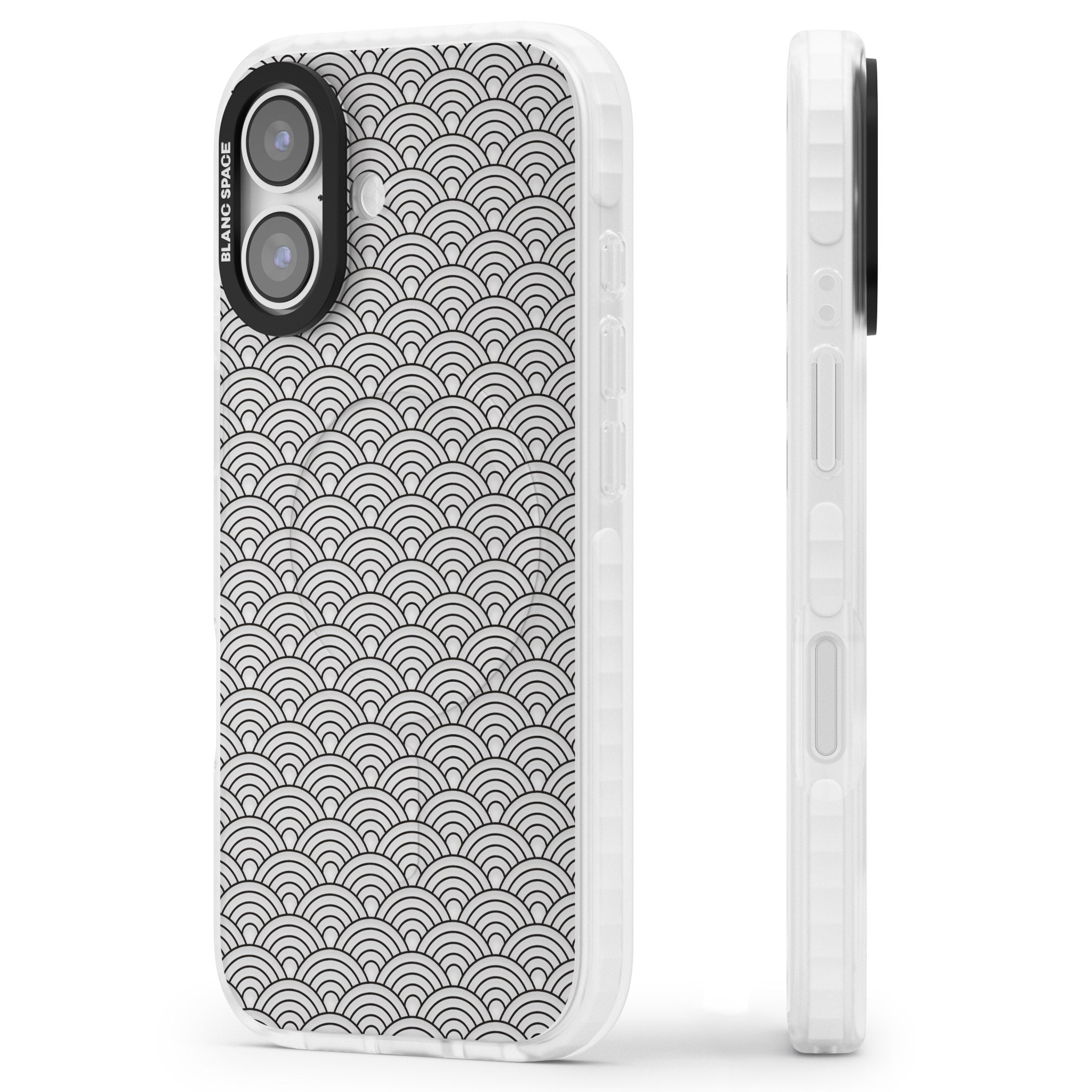Scalloped Waves iPhone 17 Impact Clear Phone Case Side Profile