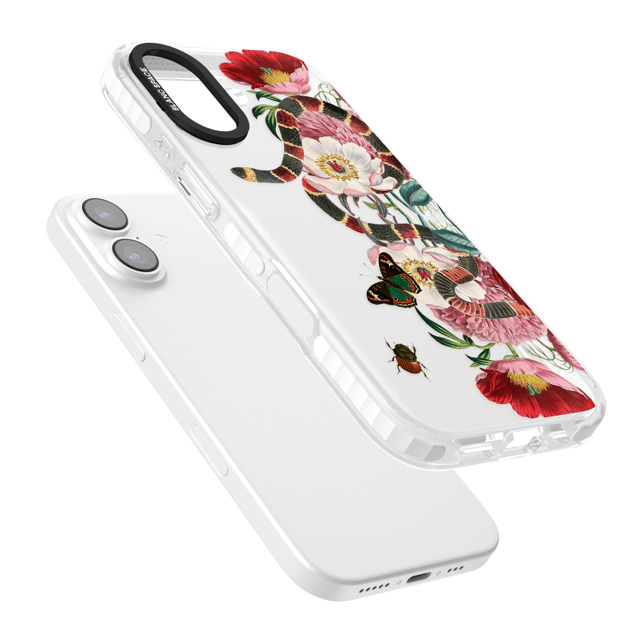 Floral Snake iPhone 17 Impact Clear Phone Case Colours