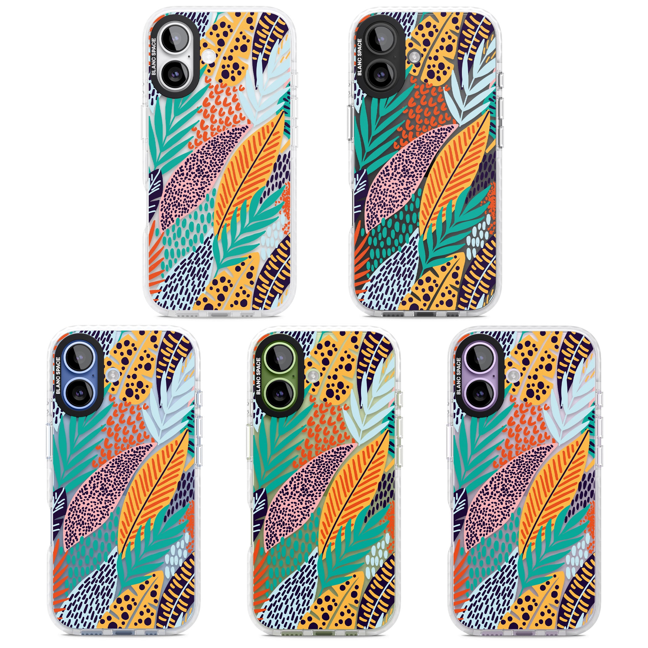 Colourful Leaves Mixture iPhone 17 Impact Clear Phone Case APT Impact Protection