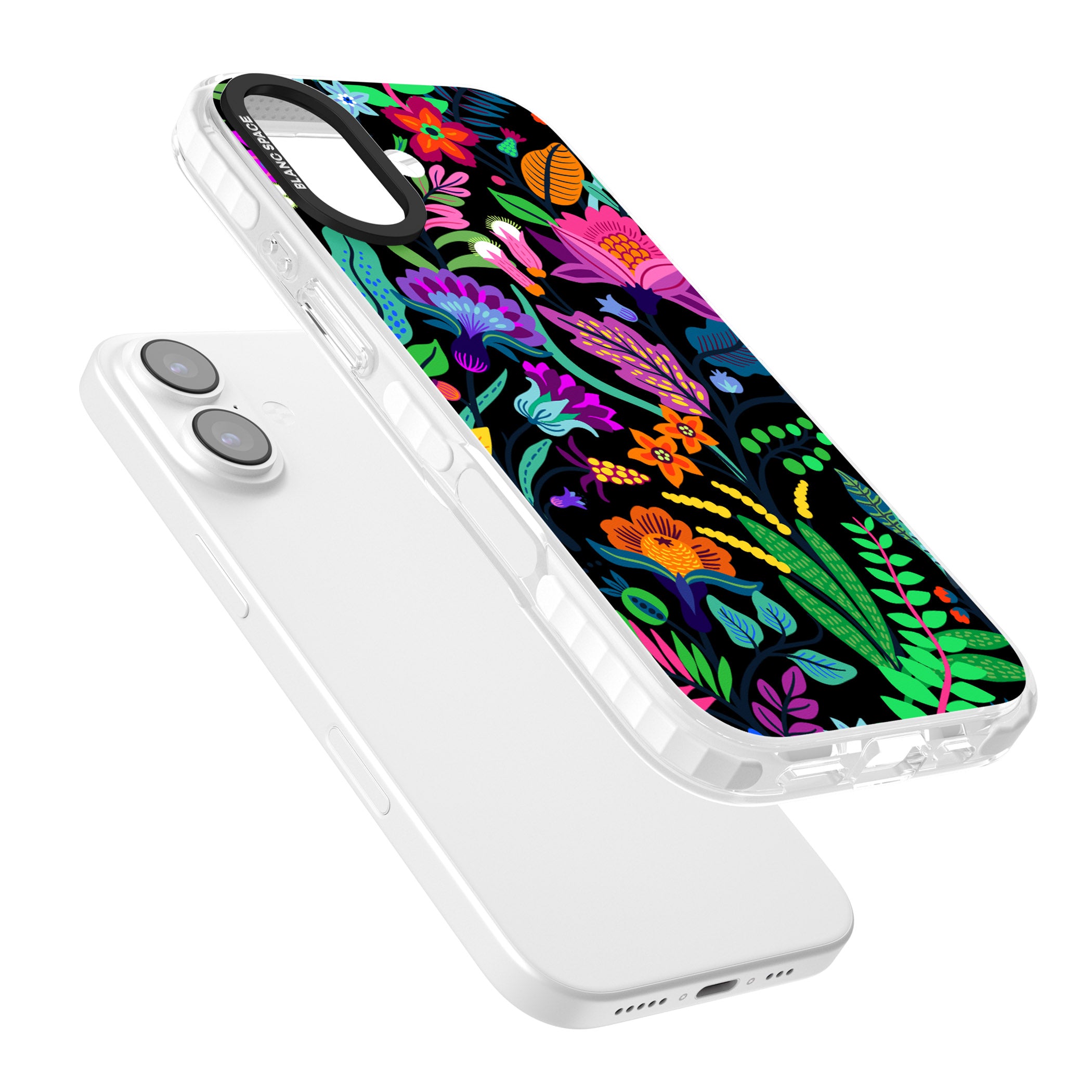 Floral Vibe (Black) iPhone 17 Impact Clear Phone Case Colours