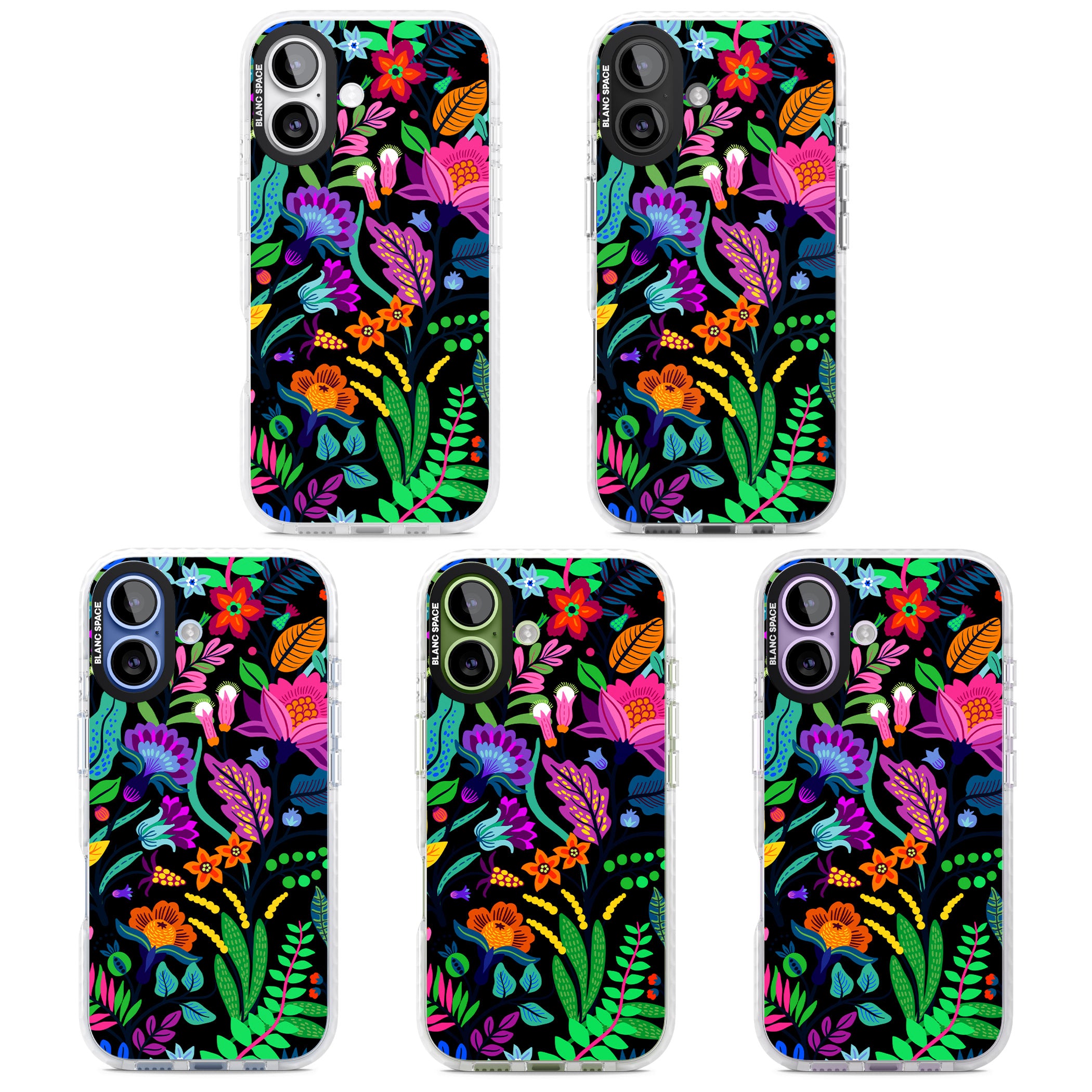 Floral Vibe (Black) iPhone 17 Impact Clear Phone Case APT Impact Protection