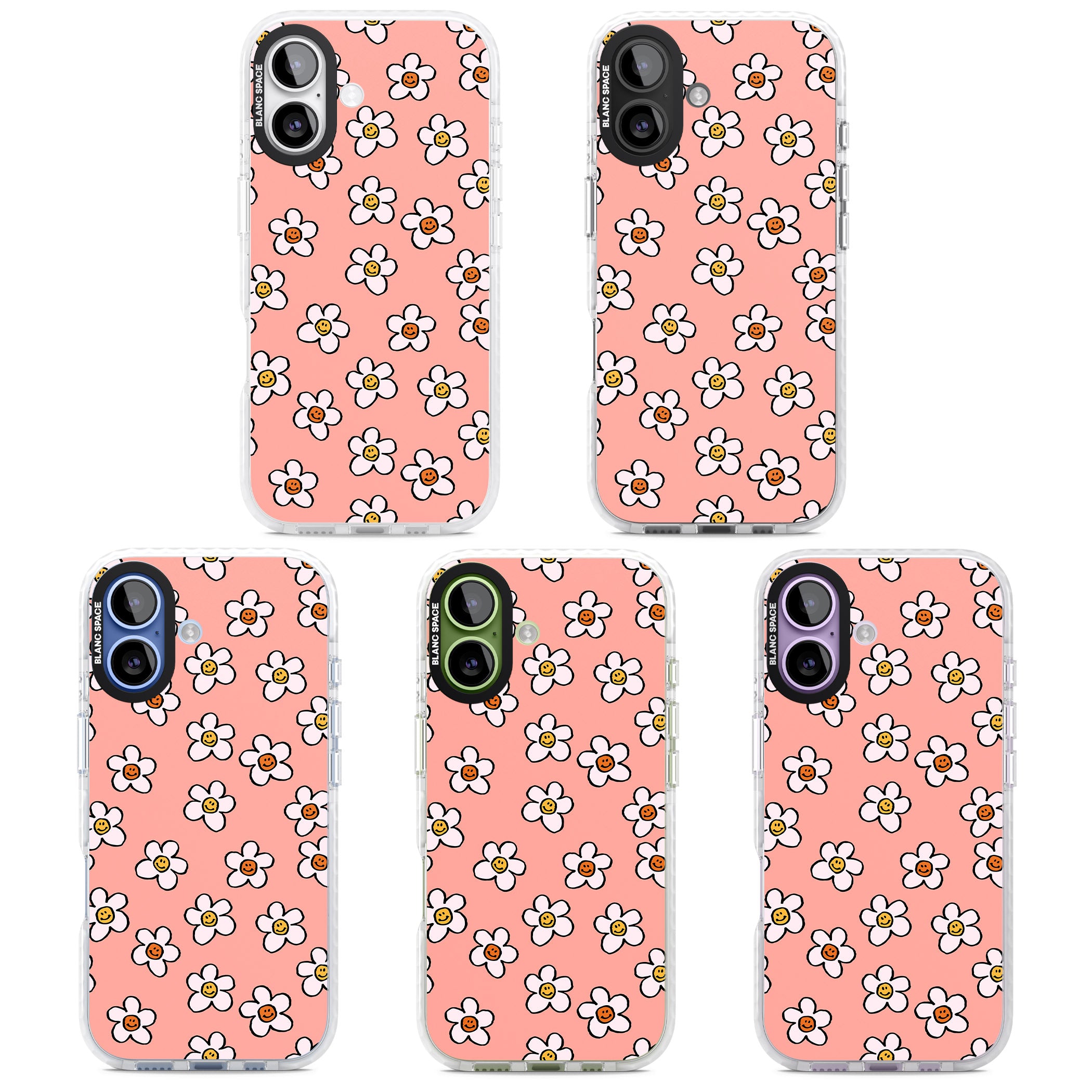 Peachy Daisy Smiles iPhone 17 Impact Clear Phone Case APT Impact Protection