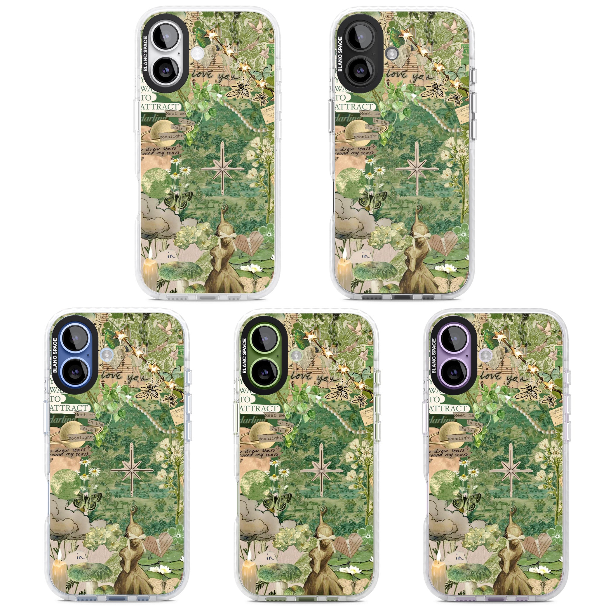 Green Vintage Collage iPhone 17 Impact Clear Phone Case APT Impact Protection