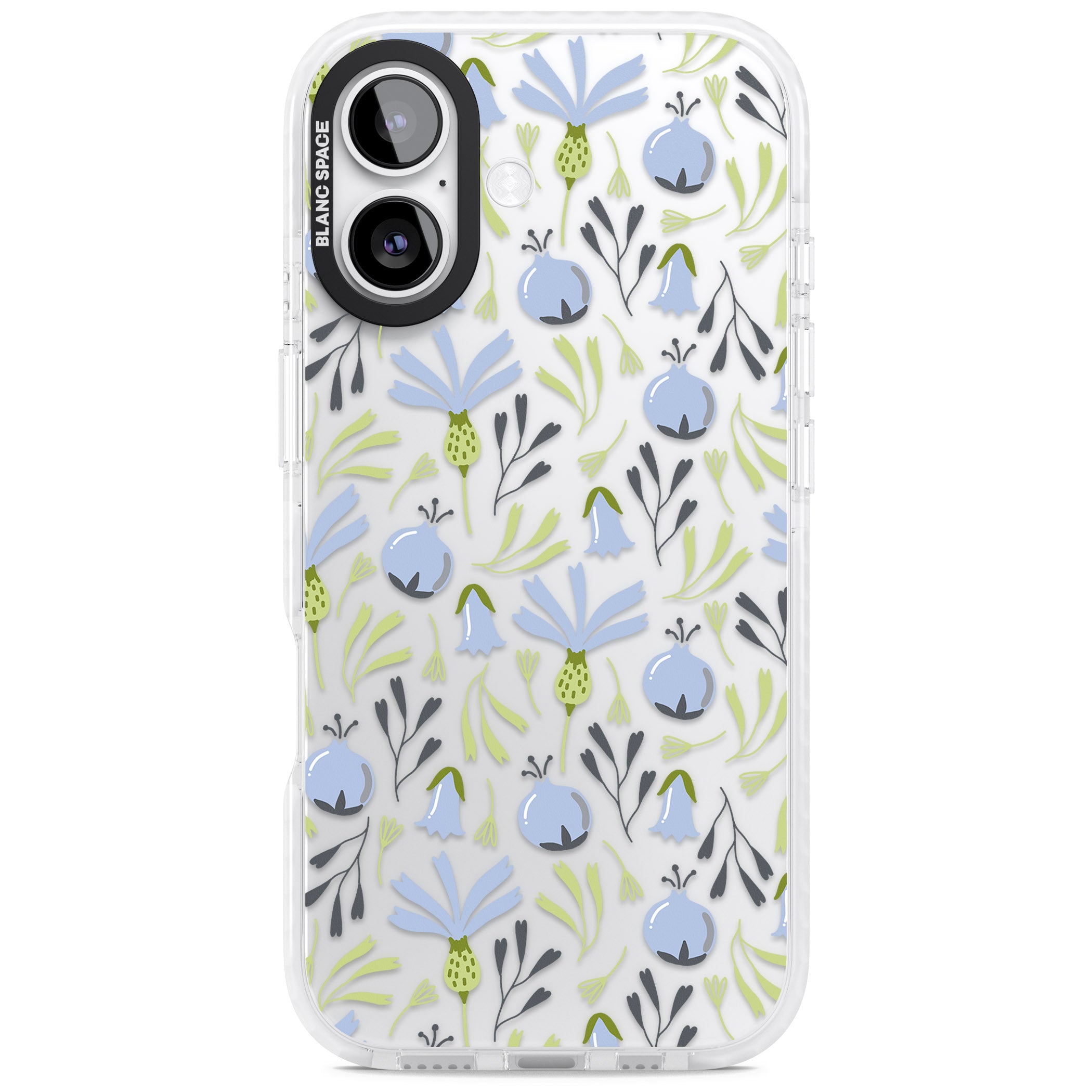 Blue Flora Bloom iPhone 17 Impact Clear Phone Case
