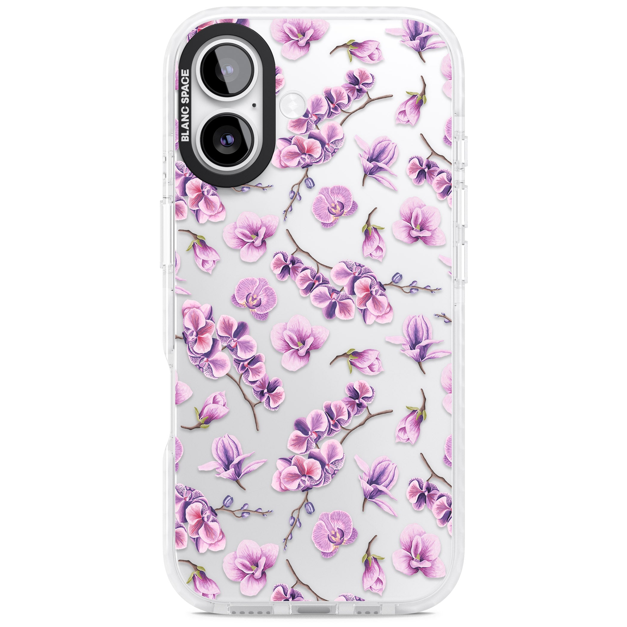 Purple Orchids Floral iPhone 17 Impact Clear Phone Case