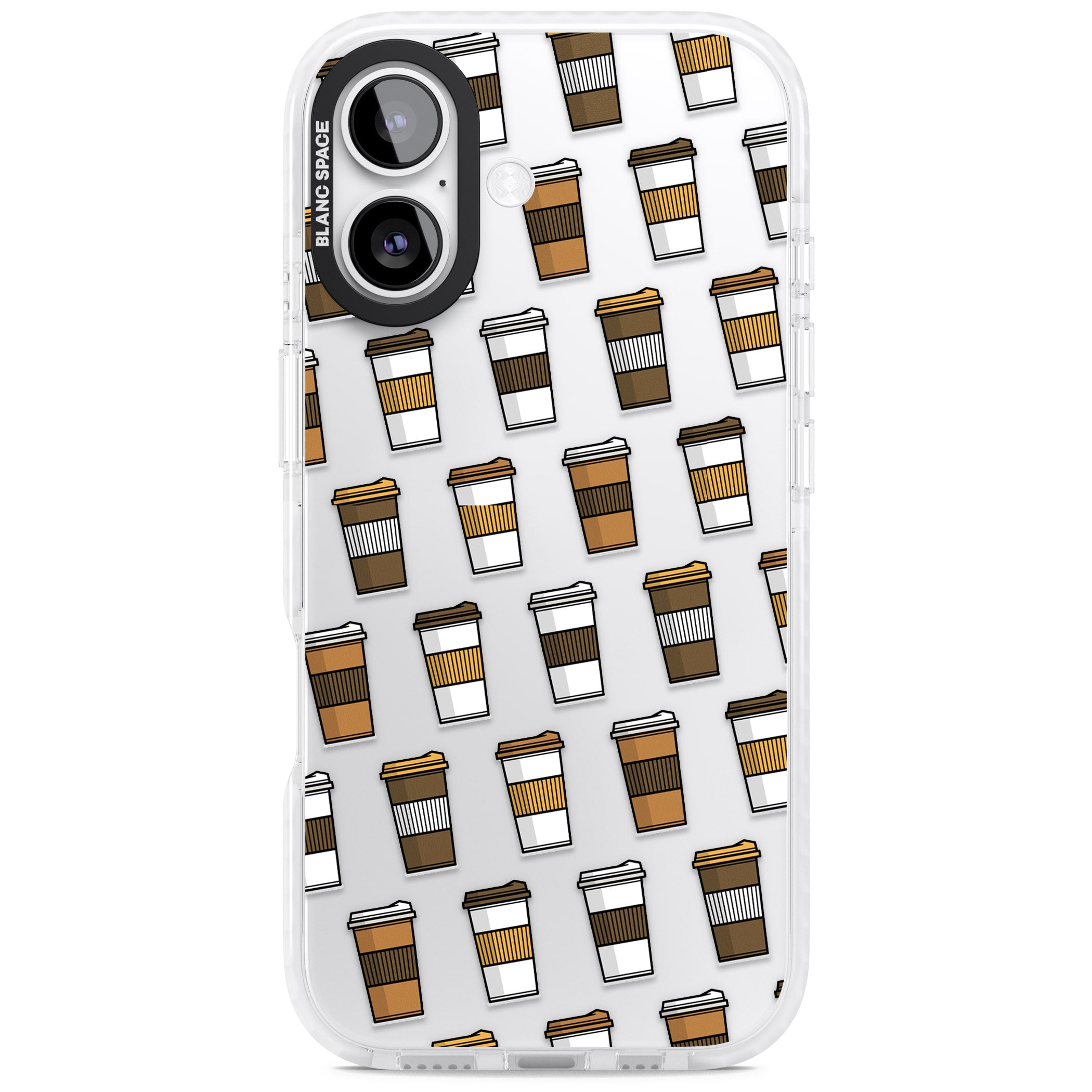 Coffee Cup Pattern iPhone 17 Impact Clear Phone Case