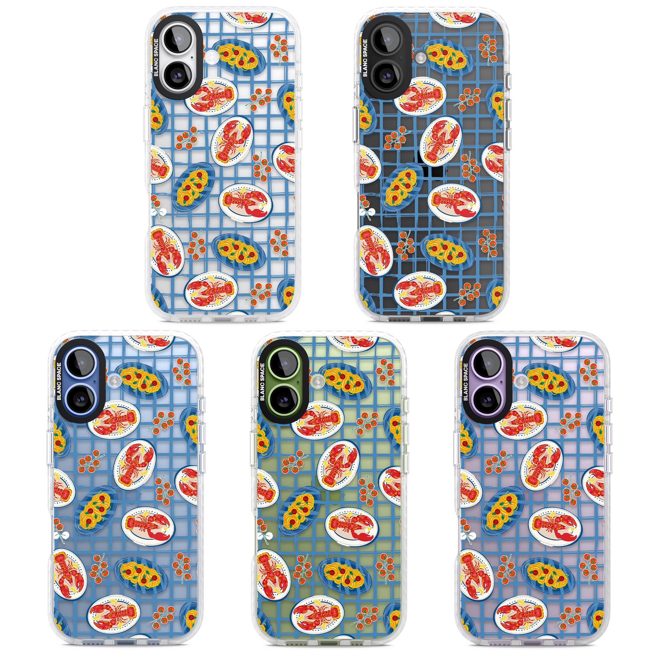 Lobster & Pasta Picnic iPhone 17 Impact Clear Phone Case APT Impact Protection