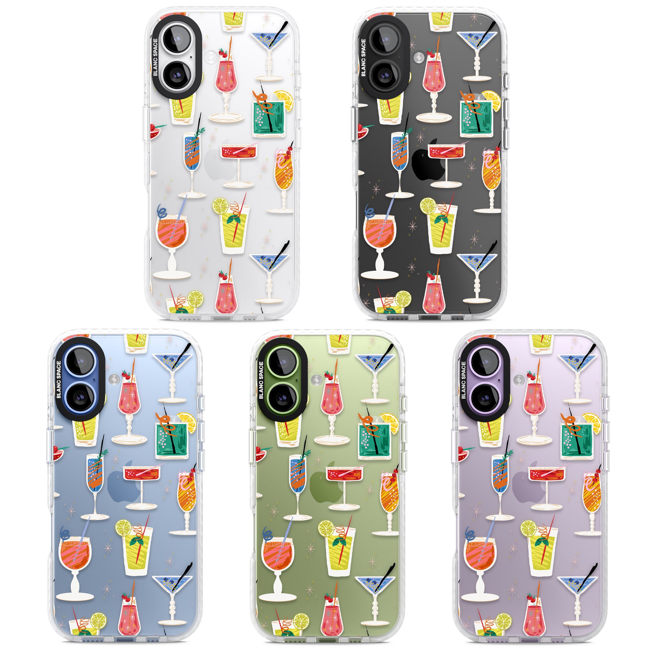Retro Cocktails iPhone 17 Impact Clear Phone Case APT Impact Protection