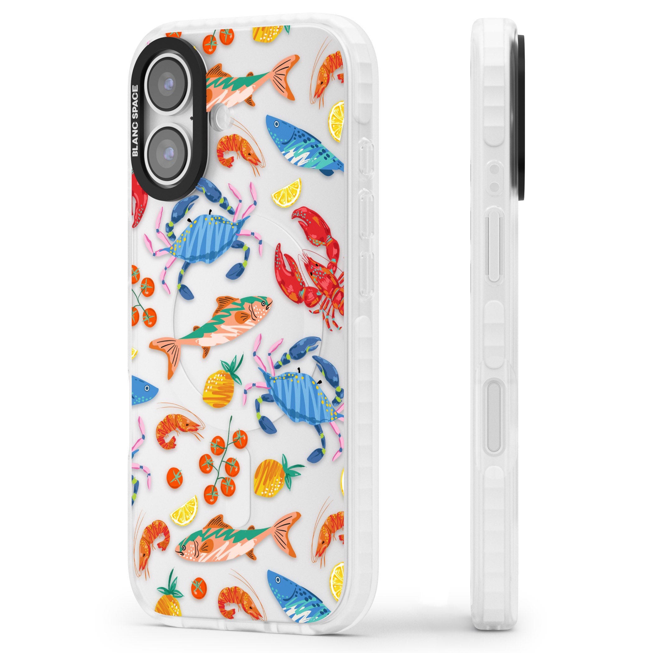Vibrant Sealife iPhone 17 Impact Clear Phone Case Side Profile