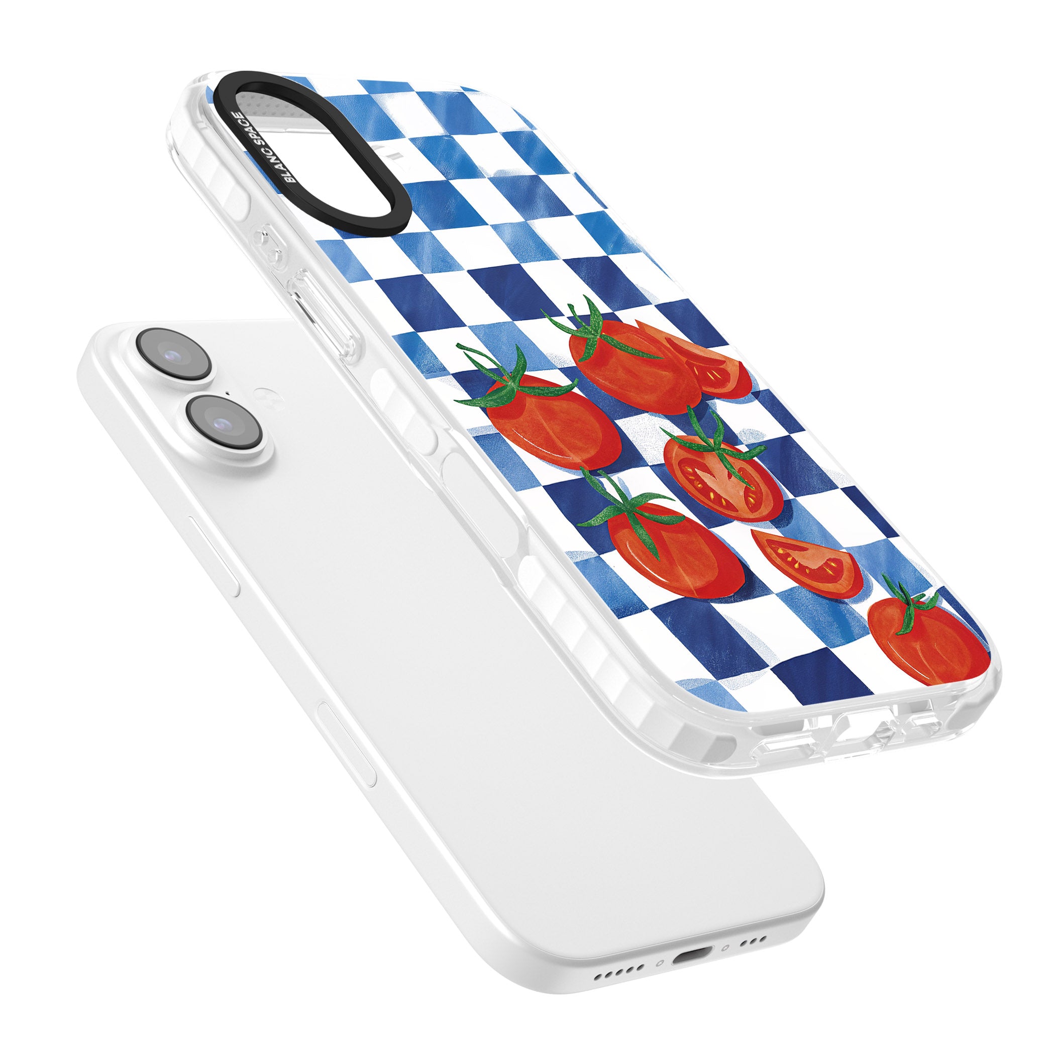 Blue Picnic Blanket & Tomatoes iPhone 17 Impact Clear Phone Case Colours