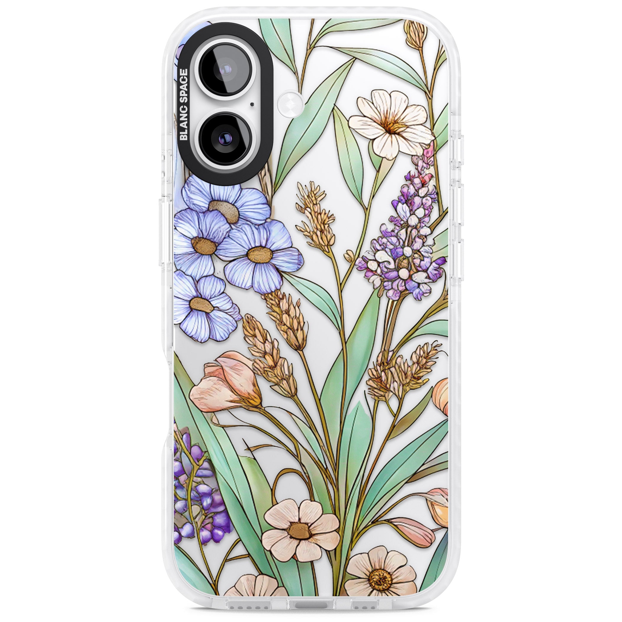 Glass Lavenders & Daisies iPhone 17 Impact Clear Phone Case