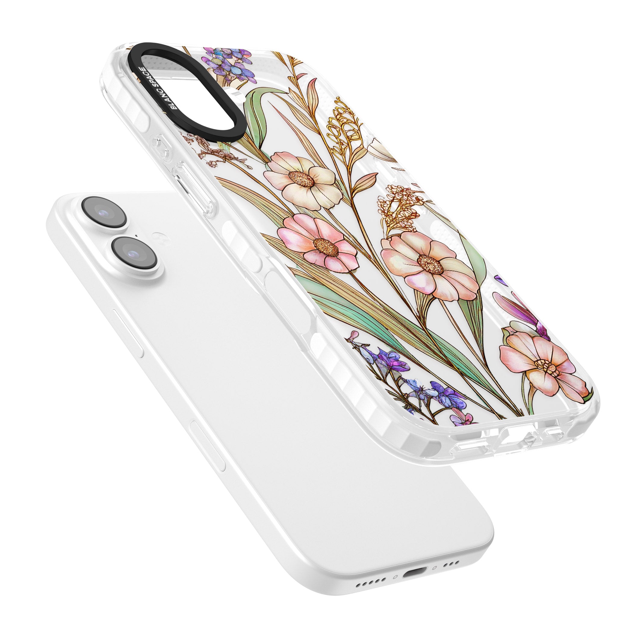 Glass Spring Flowers iPhone 17 Impact Clear Phone Case Colours