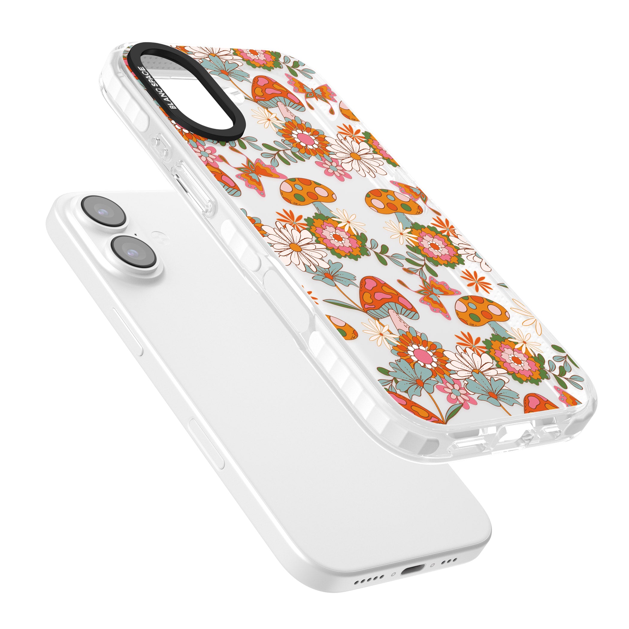 Groovy Shrooms & Flowers iPhone 17 Impact Clear Phone Case Colours