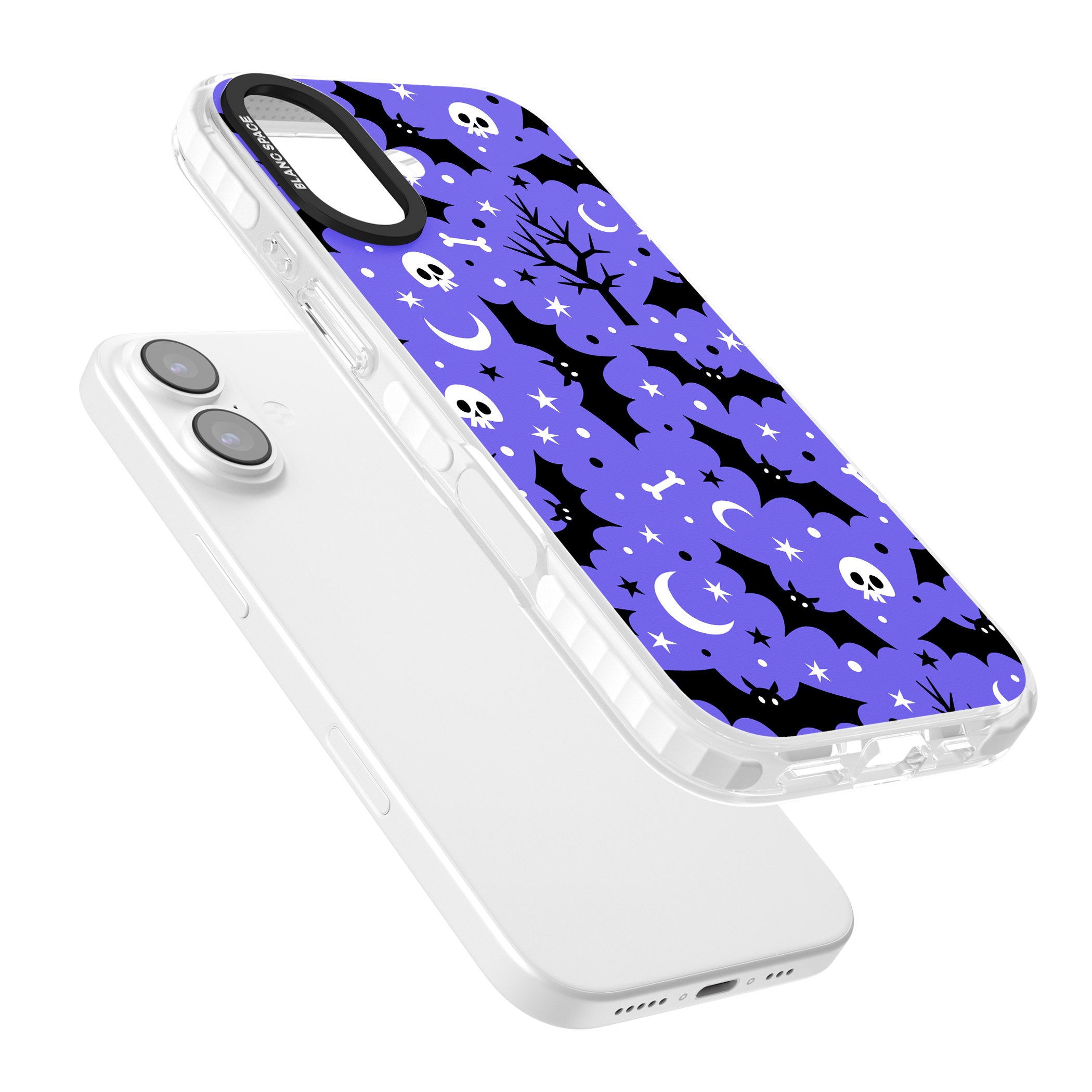 Bats N' Bones Pattern iPhone 17 Impact Clear Phone Case Colours