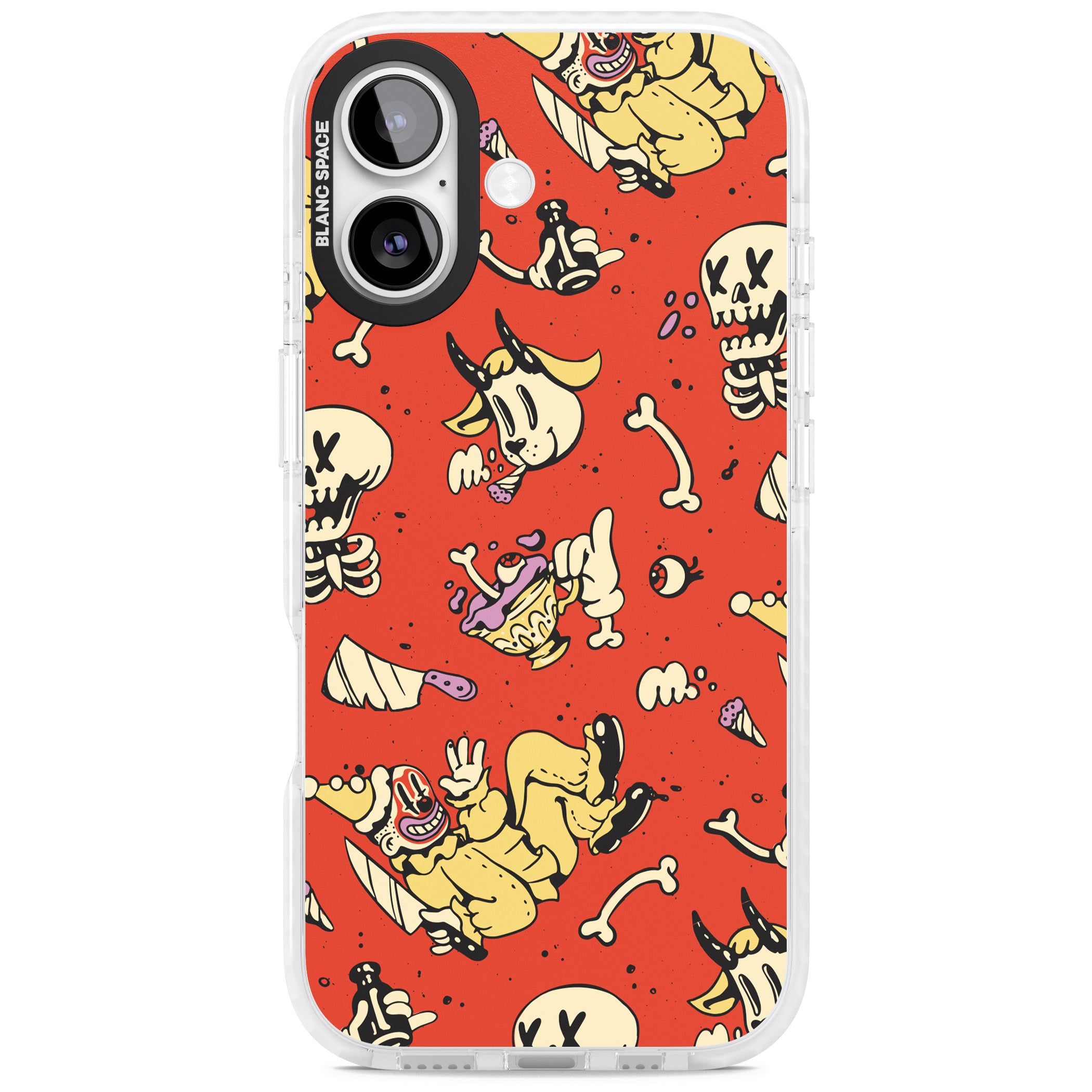 Red Retro Halloween Pattern iPhone 17 Impact Clear Phone Case