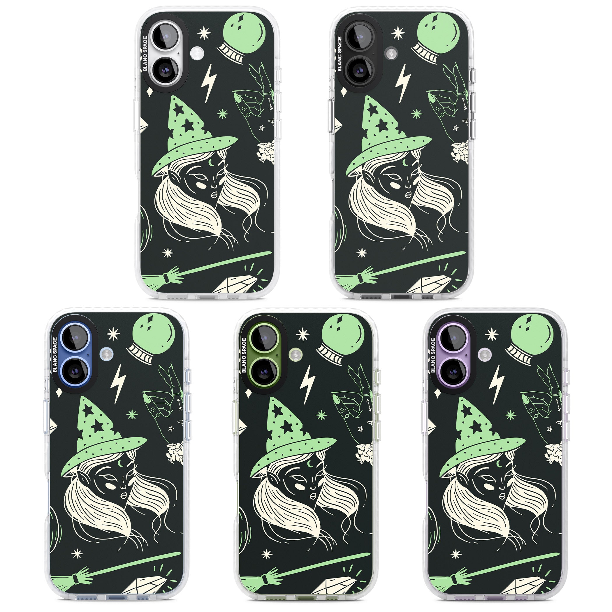 Astrology Witch Pattern iPhone 17 Impact Clear Phone Case APT Impact Protection