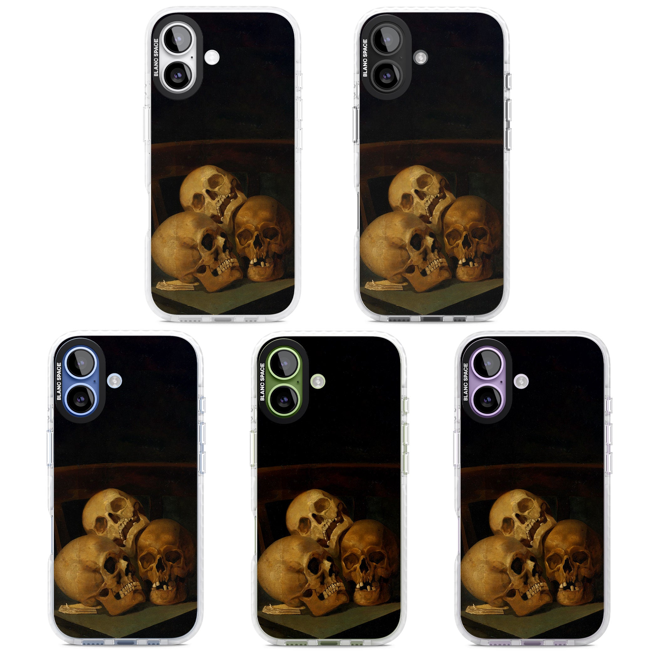 Still Life Of Three Skulls iPhone 17 Impact Clear Phone Case APT Impact Protection