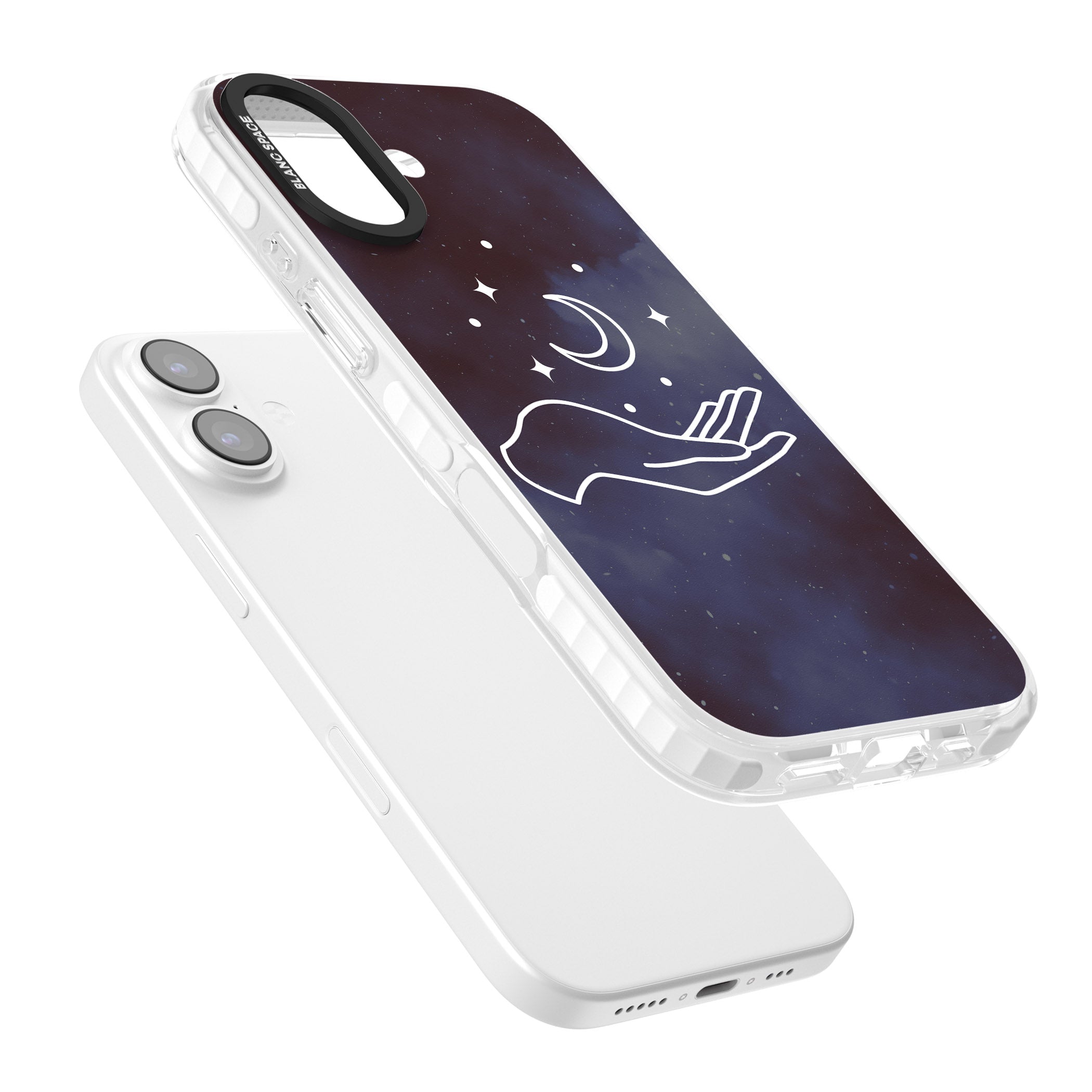 Celestial Hand & Moon iPhone 17 Impact Clear Phone Case Colours