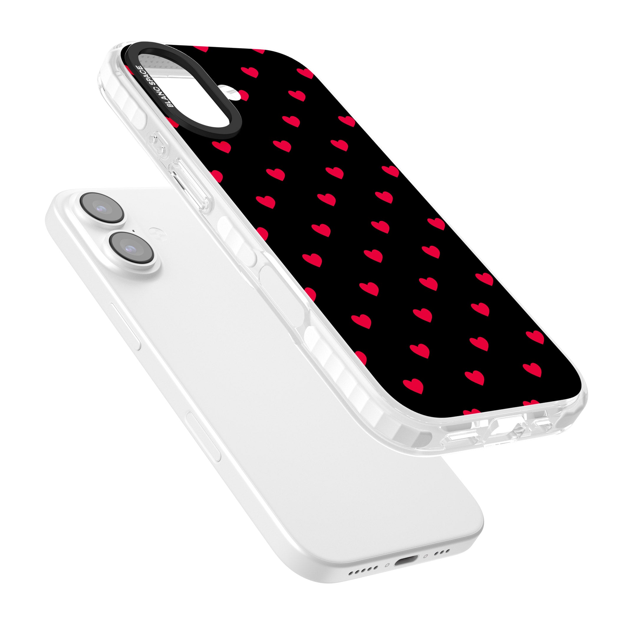 Small Heart Pattern: Red & iPhone 17 Impact Clear Phone Case Colours